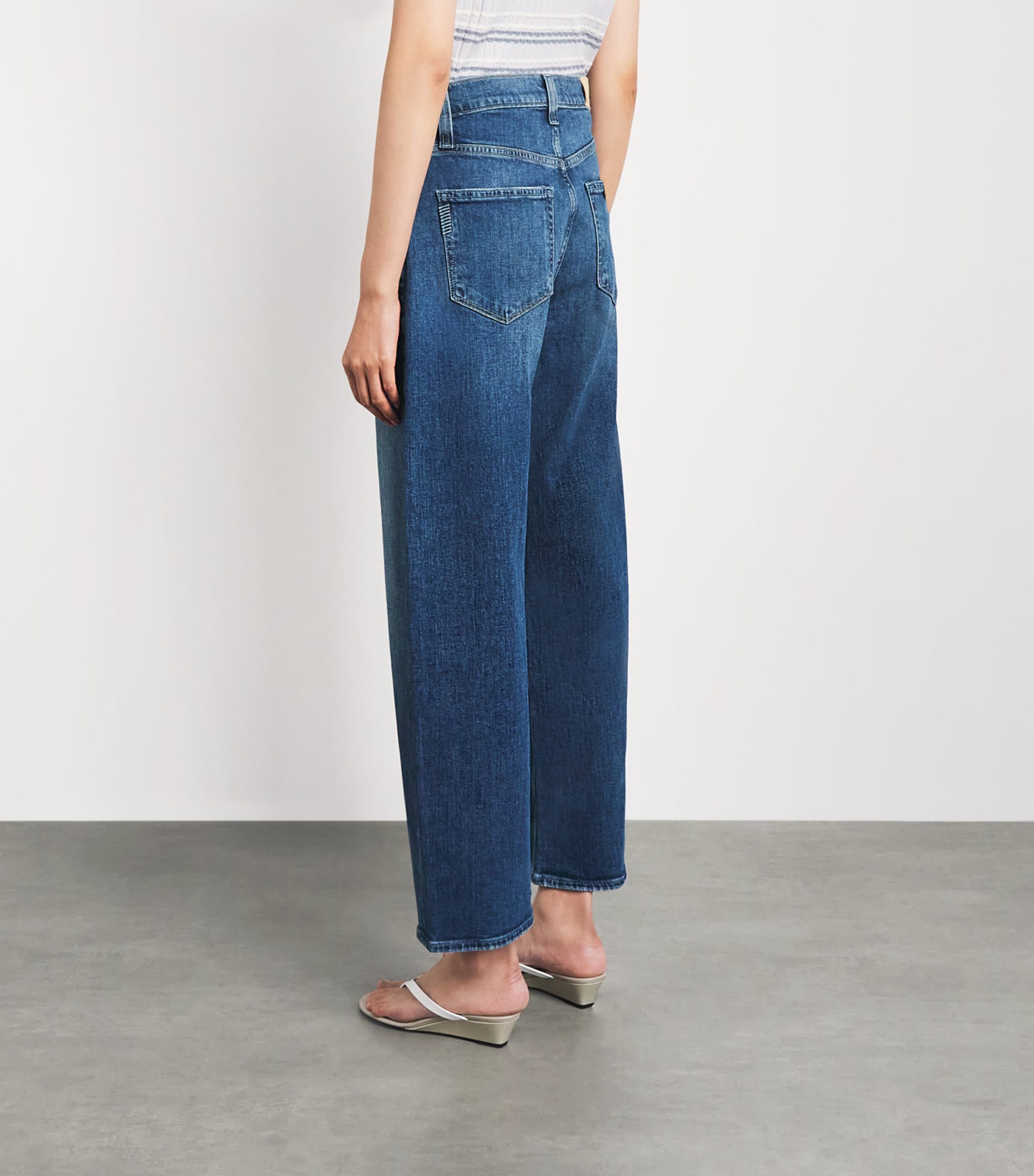 PAIGE Womens Arellia High-Rise Barrel Ankle Jeans Stoneview Image 5
