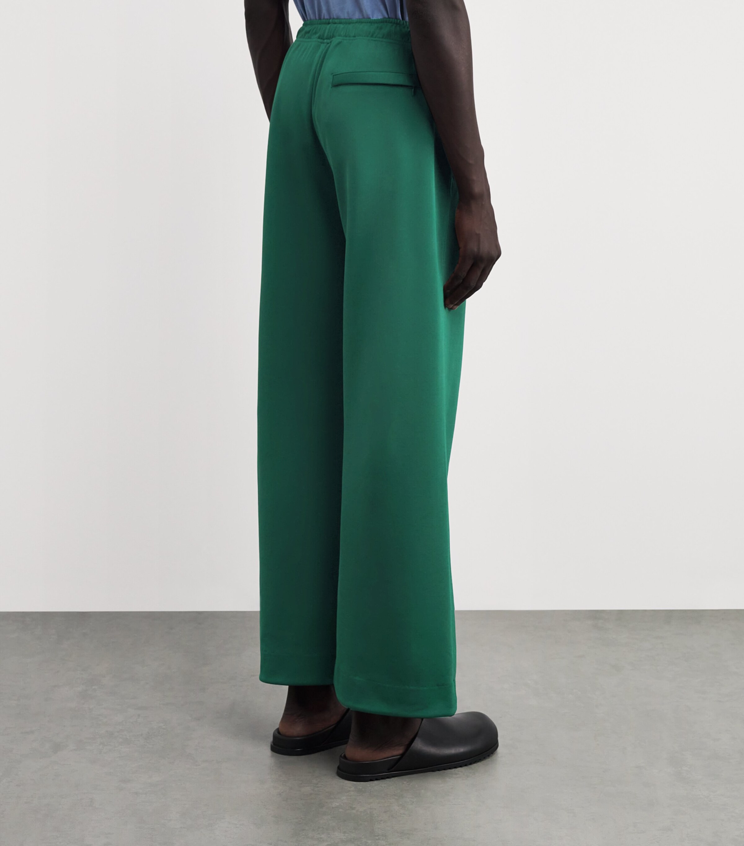 JW Anderson Mens Jersey Pintuck Sweatpants Dark Green Image 4