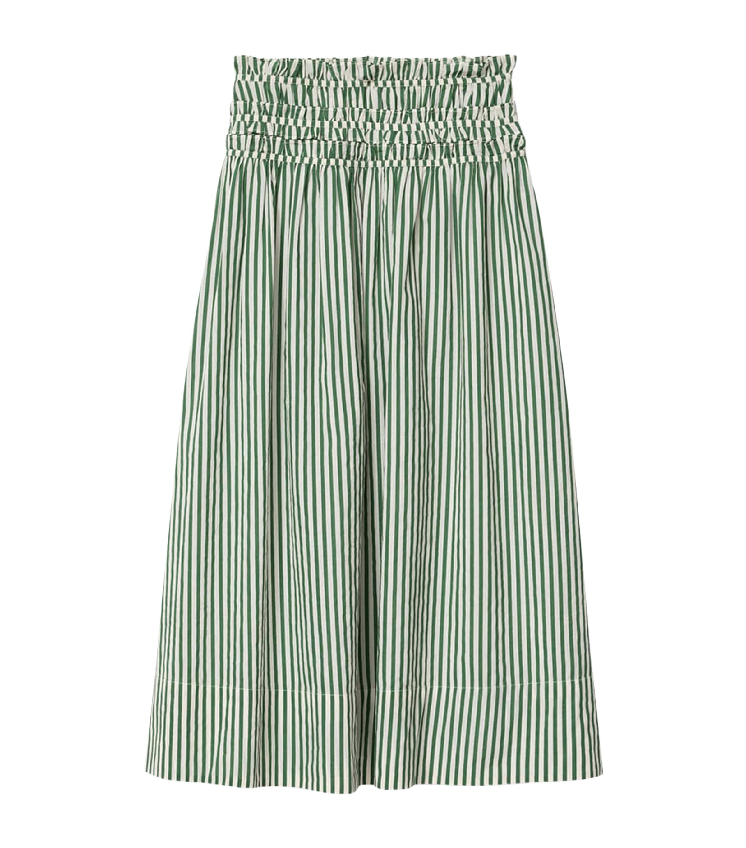 AllSaints Womens Organic Cotton Kali Maxi Skirt Apple Green/white Image 1