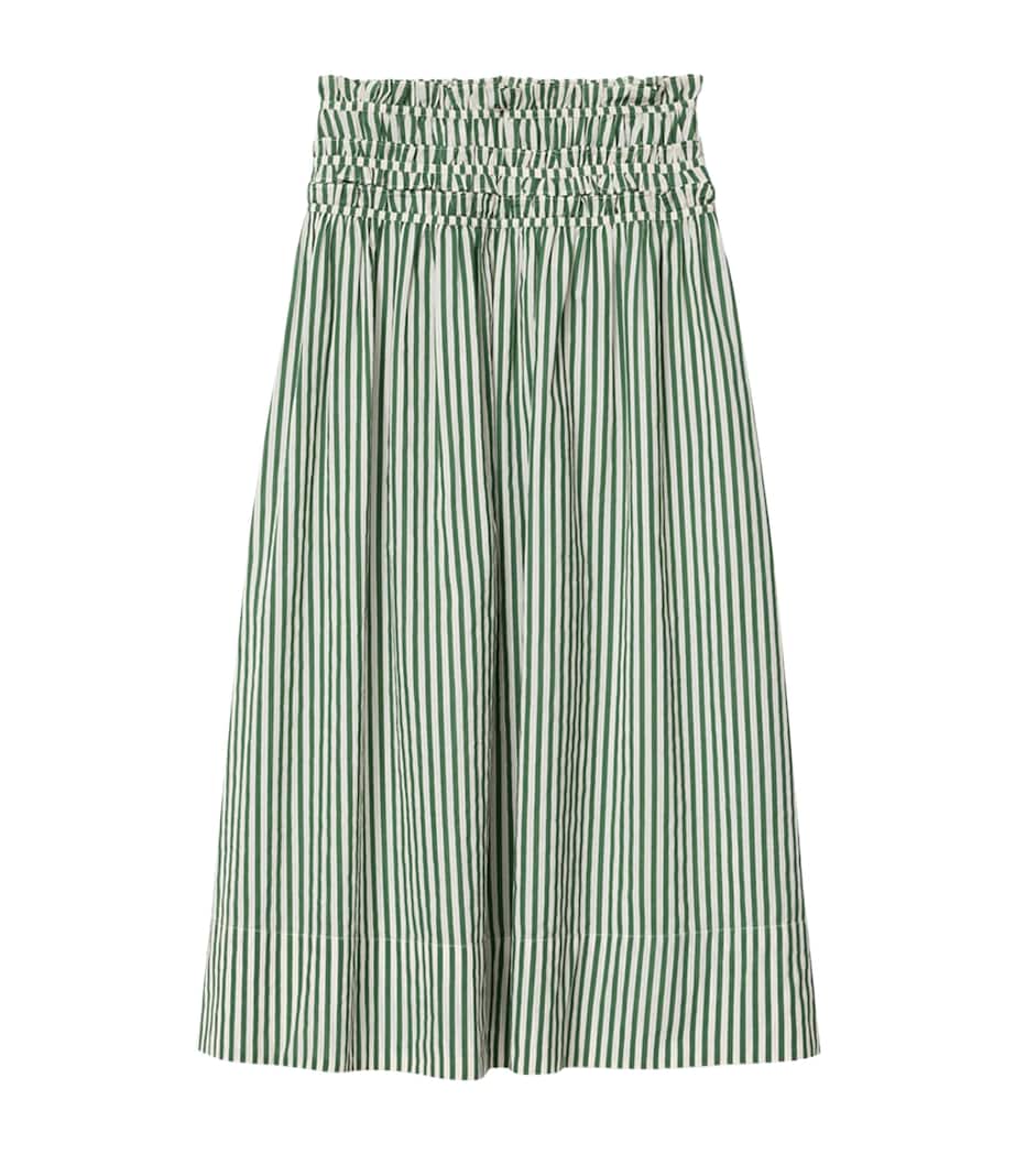 AllSaints Womens Organic Cotton Kali Maxi Skirt Apple Green/white Image 1