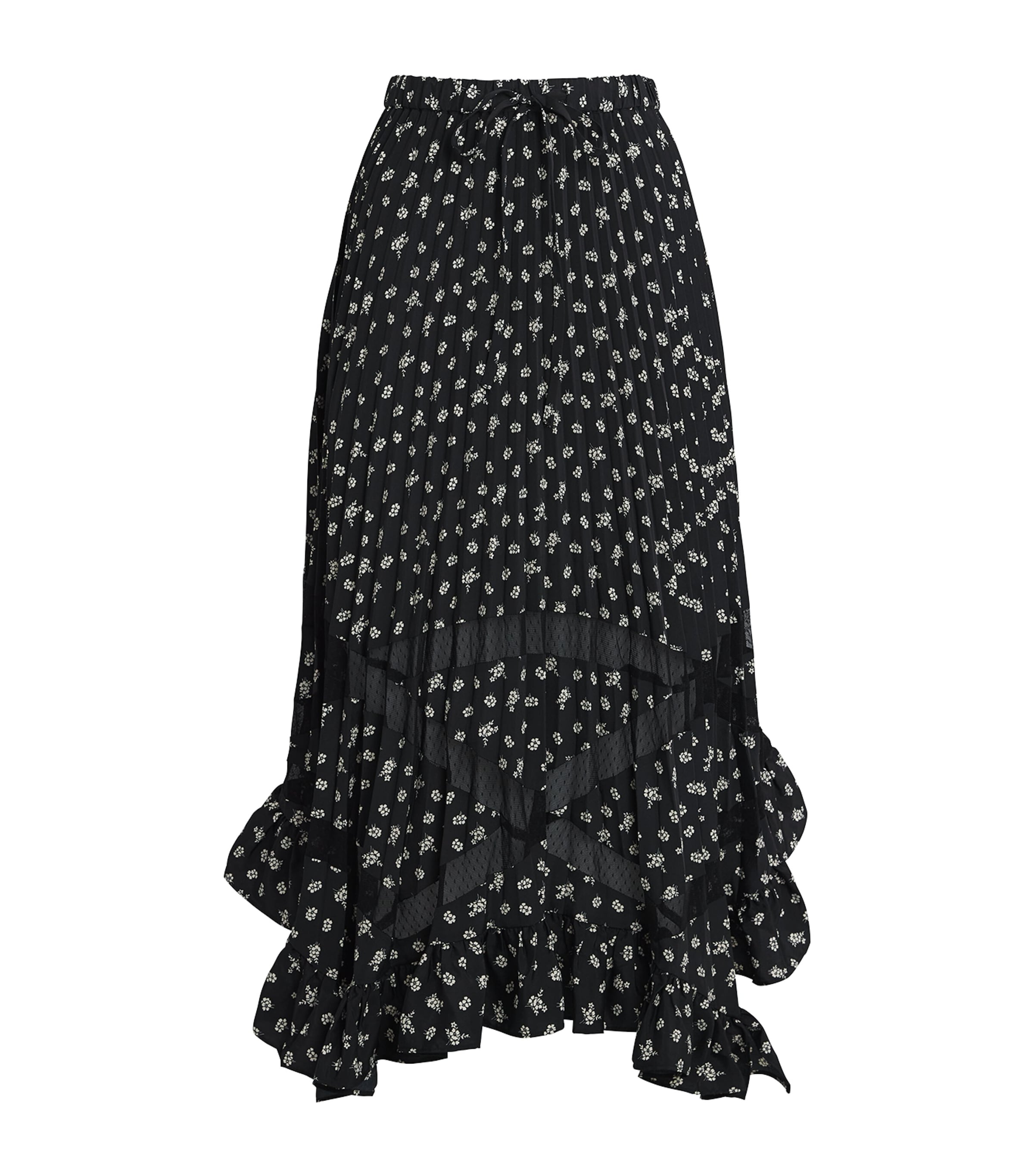 Claudie Pierlot Ditsy Pleated Midi Skirt