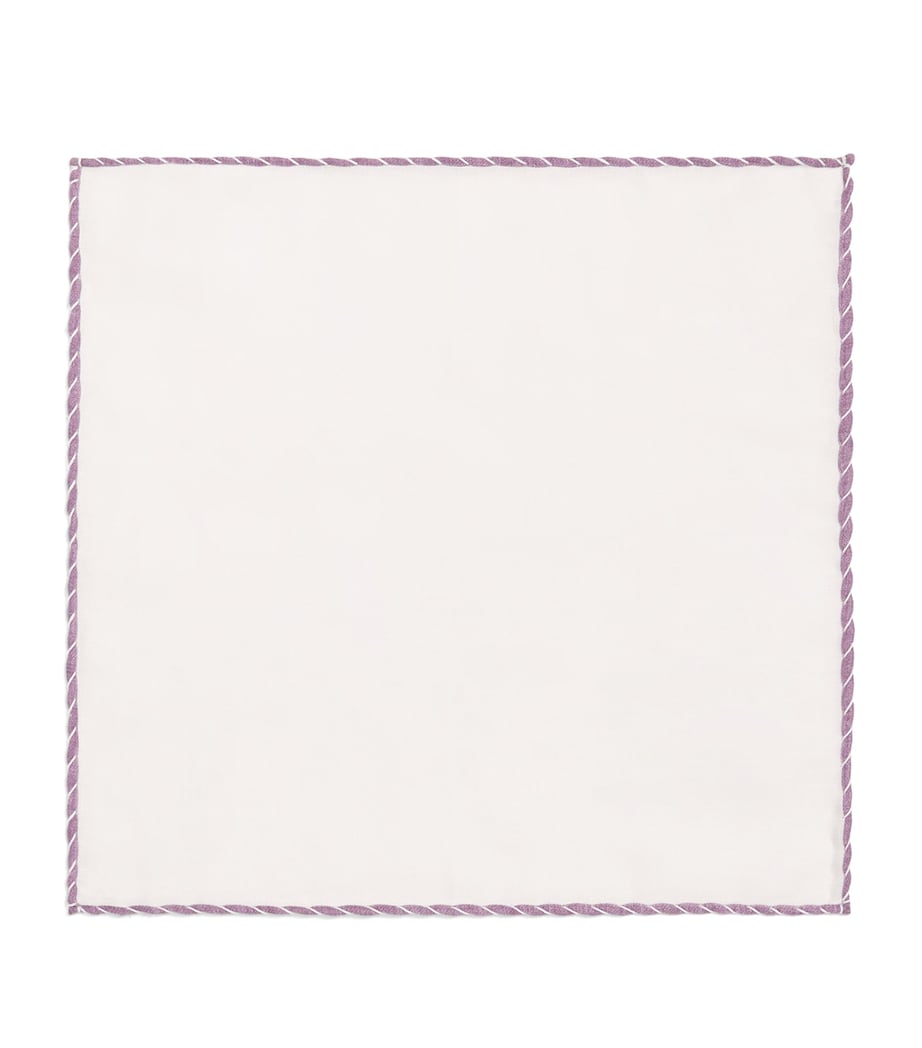 Linen Pocket Square BIANCO E MALVA Image 1