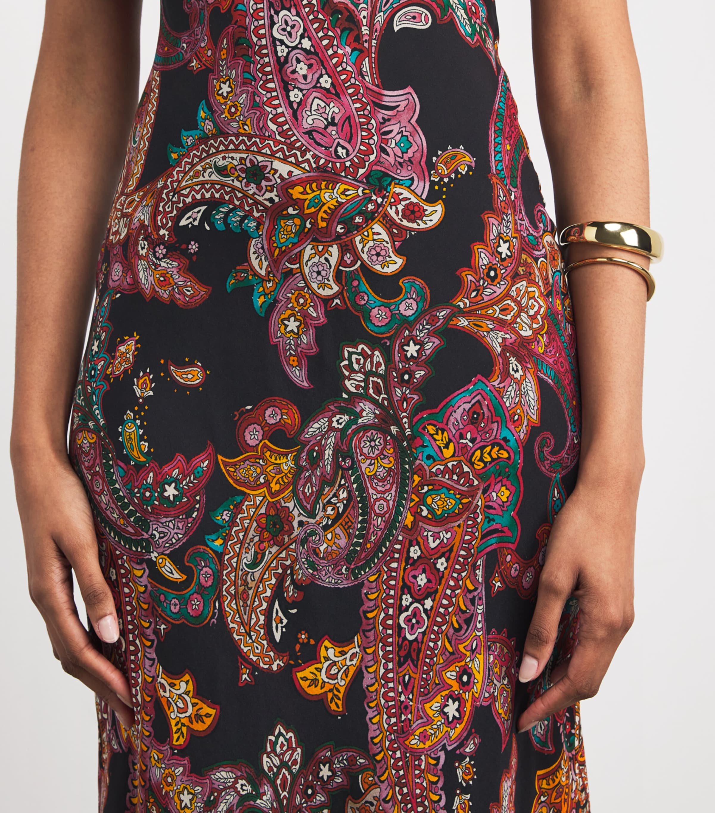 Silk Susanna Maxi Dress BLK MLTI PAISLEY SCR Image 4