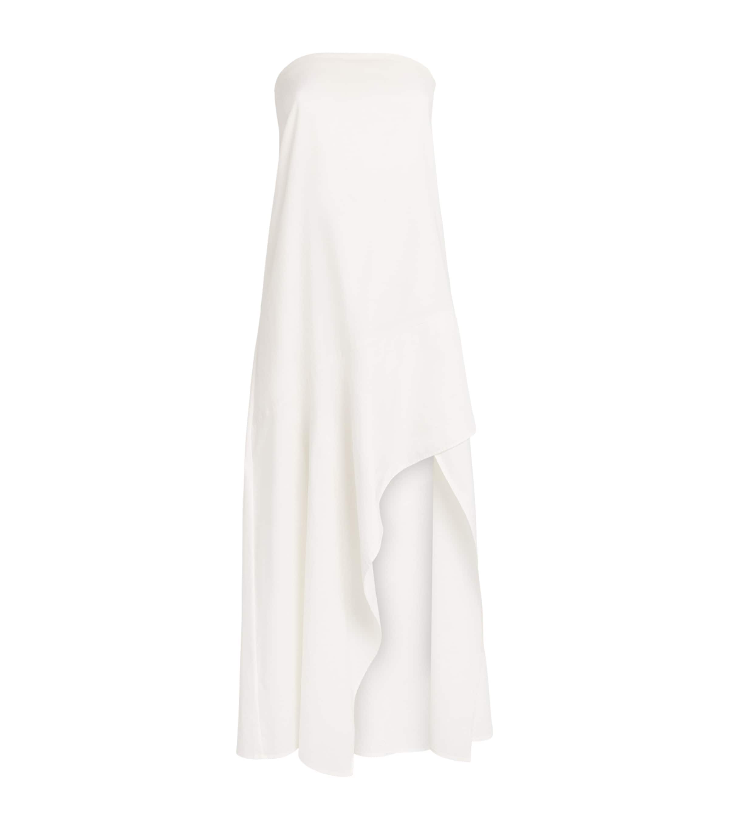 St. Agni Womens Organic Cotton Oxford Midi Dress White Image 1