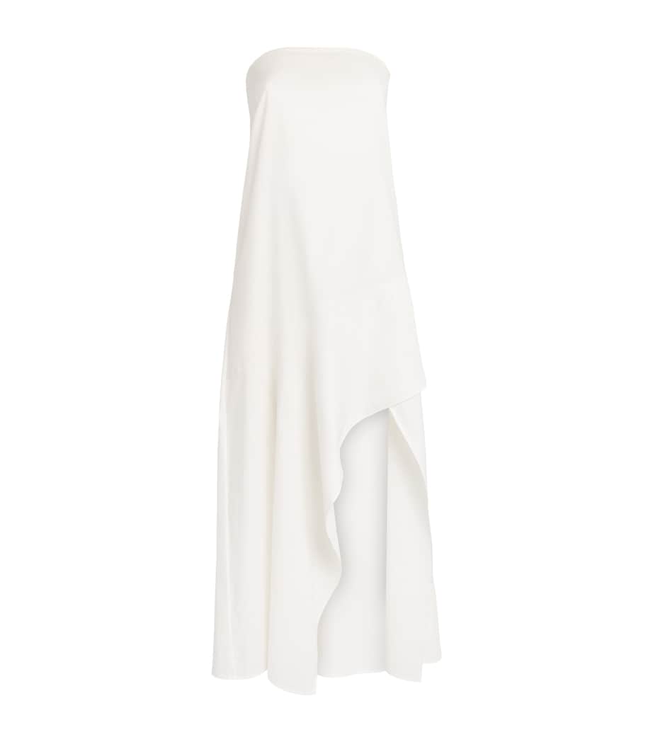 St. Agni Womens Organic Cotton Oxford Midi Dress White Image 1