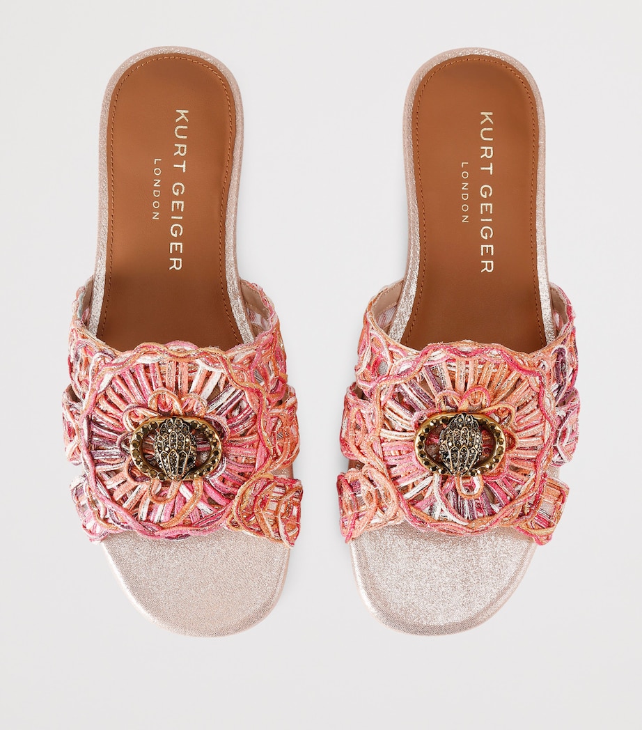 Kurt Geiger London Woven Chelsea Flat Sandals Pink Comb Image 4