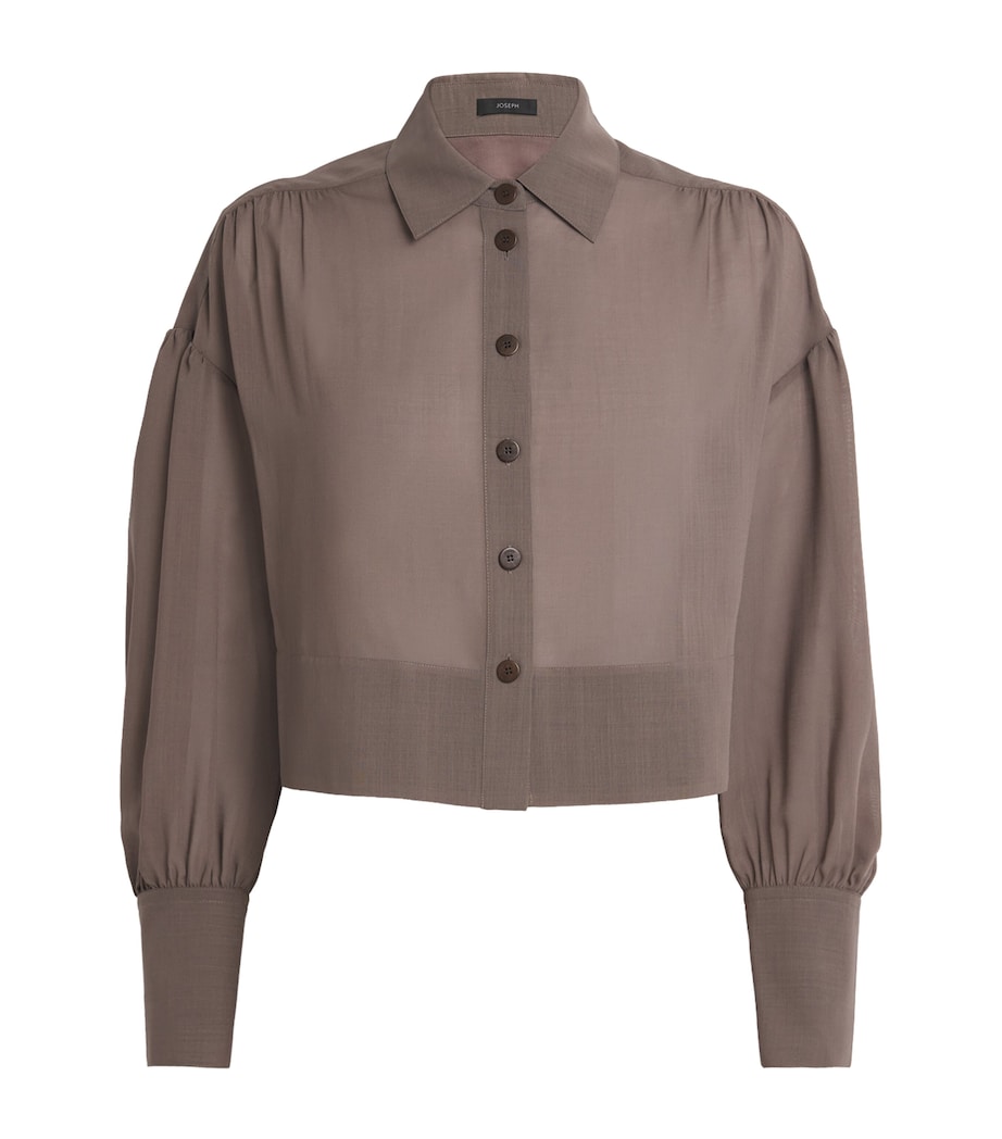 Wool-Blend Voile Anais Blouse MUSHROOM Image 1