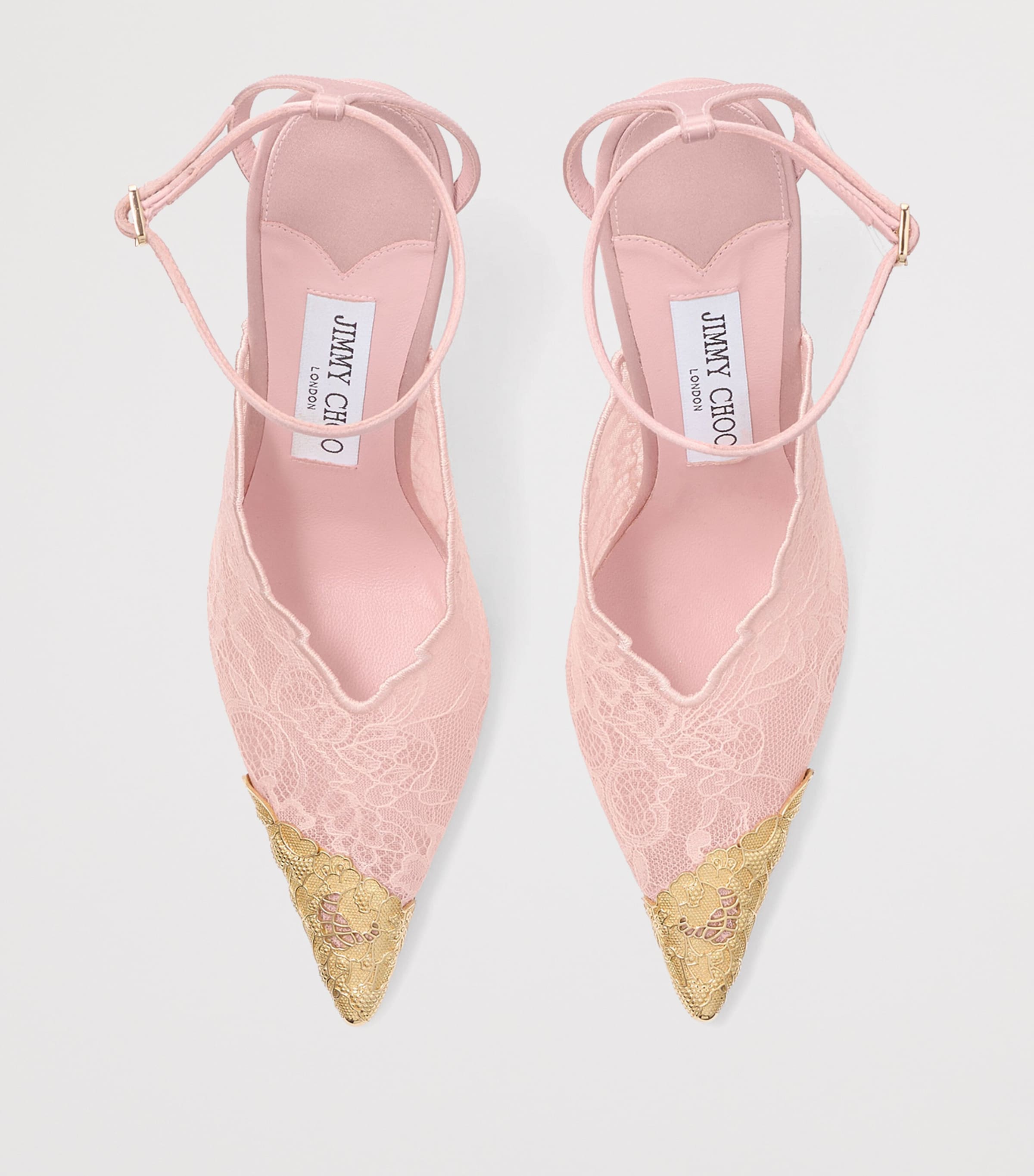 Jimmy Choo Rose Gold Faiz 100 Lace Heeled Pumps | Harrods US