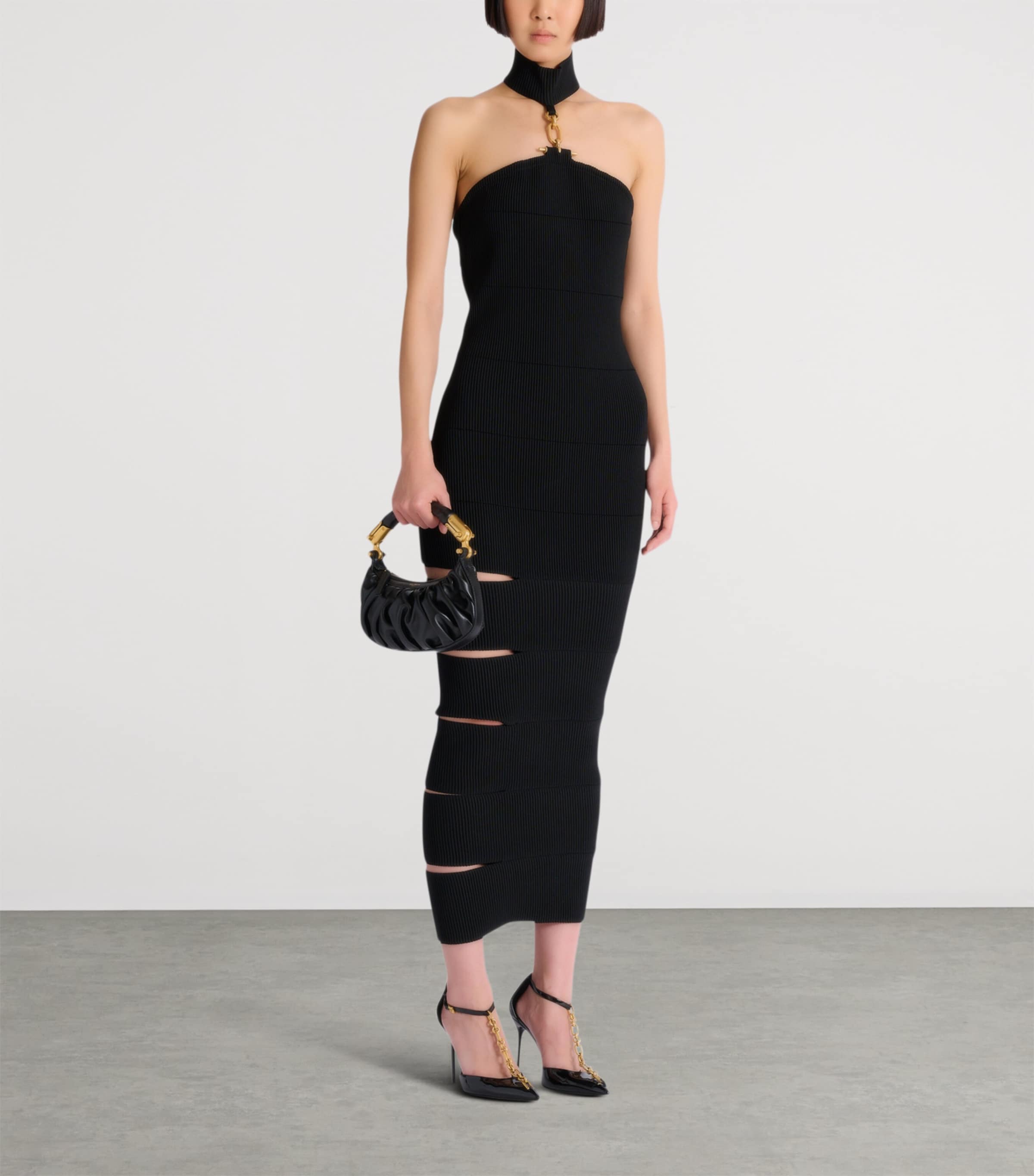 Ribbed Sleeveless Maxi Dress 0PA NOIR Image 3