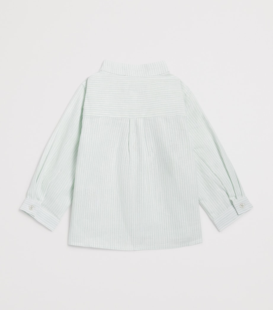 Linen-Cotton Stripe Shirt (3 Months-4 Years) 52SAUGE Image 2