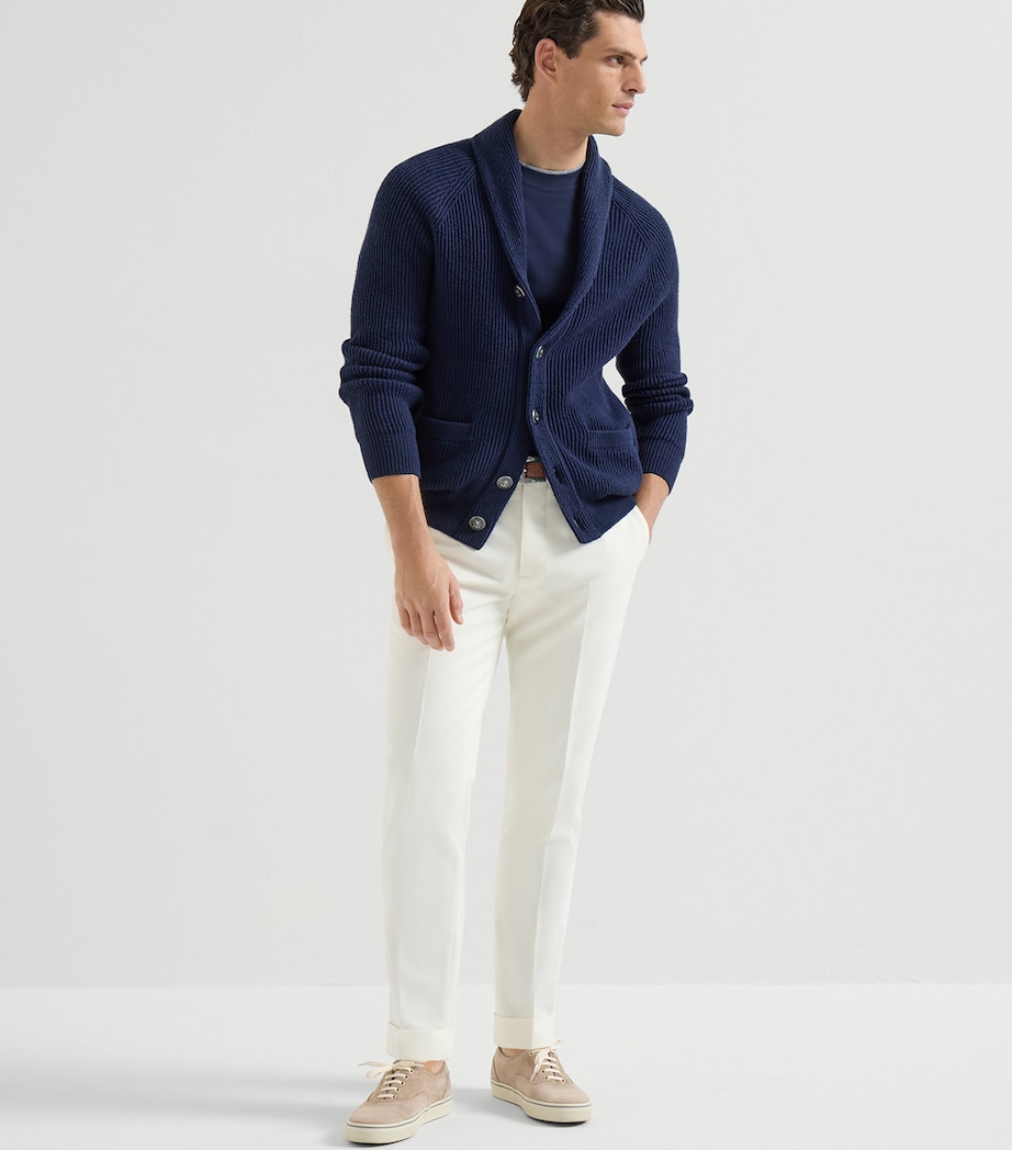 Brunello Cucinelli Mens Cotton-Virgin Wool Trousers Image 2
