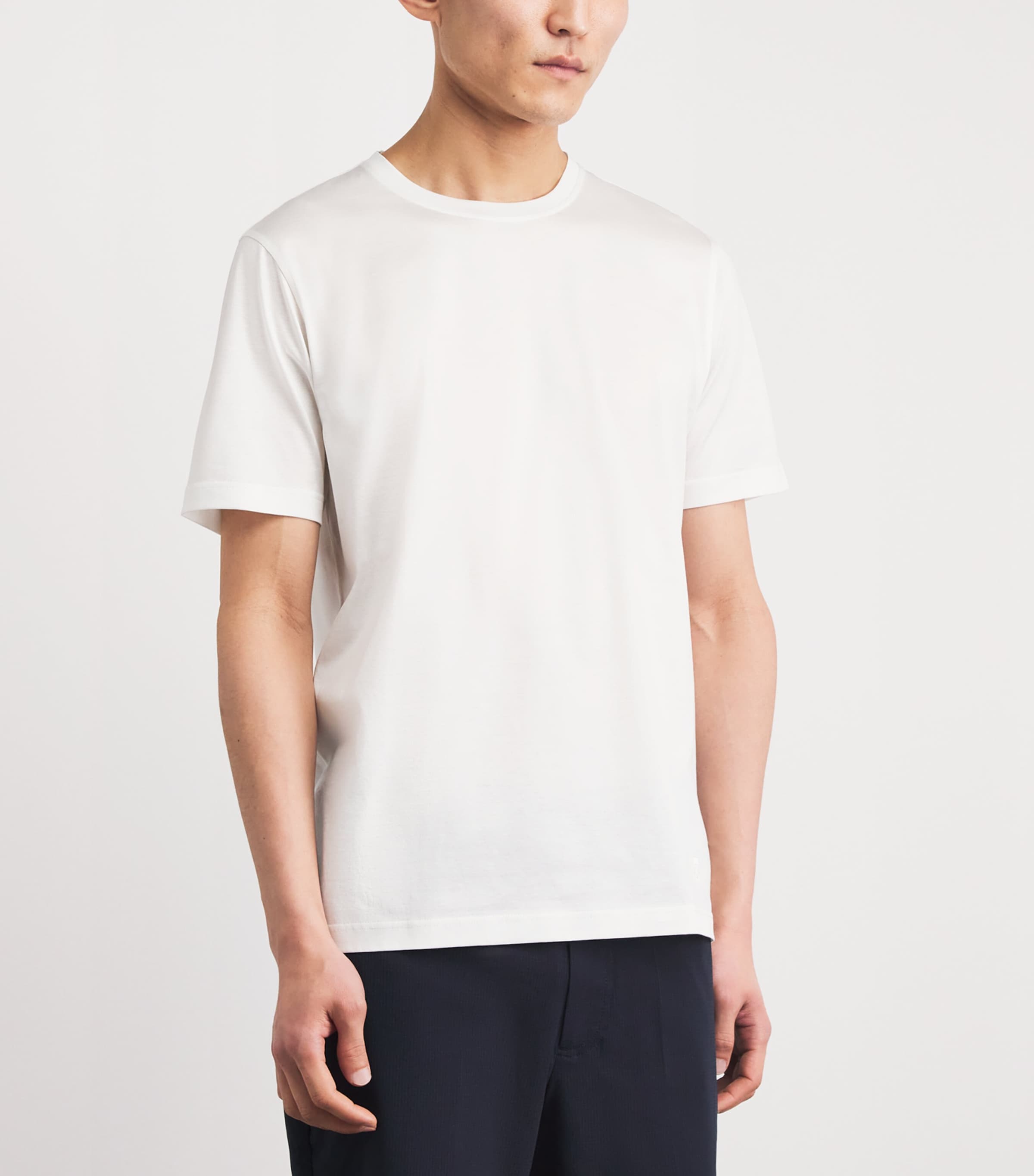 Corneliani Mens Cotton Crew-Neck T-Shirt Optical White Image 4