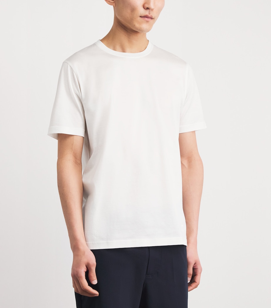 Corneliani Mens Cotton Crew-Neck T-Shirt Optical White Image 4