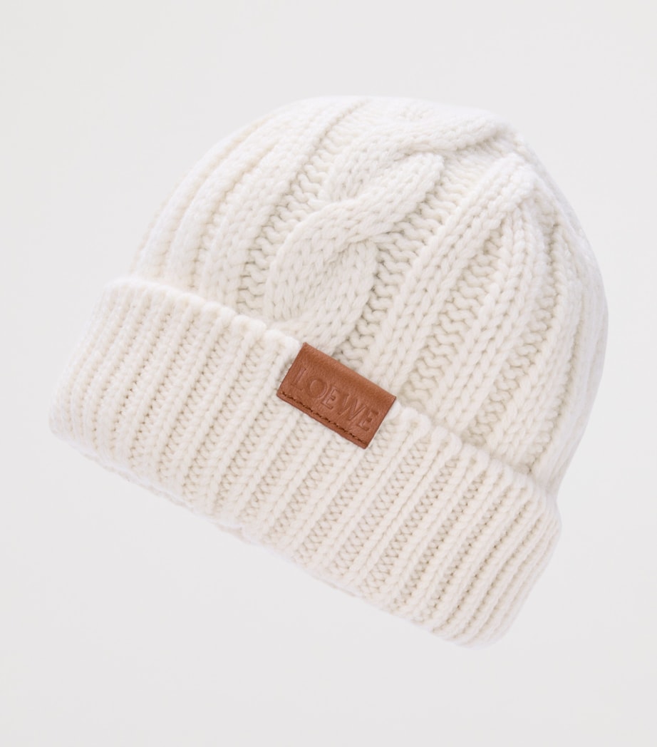 Wool Logo Beanie ECRU Image 3