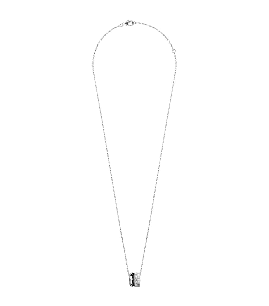 Large White Gold and Diamond Quatre Black Necklace BLACK Image 1