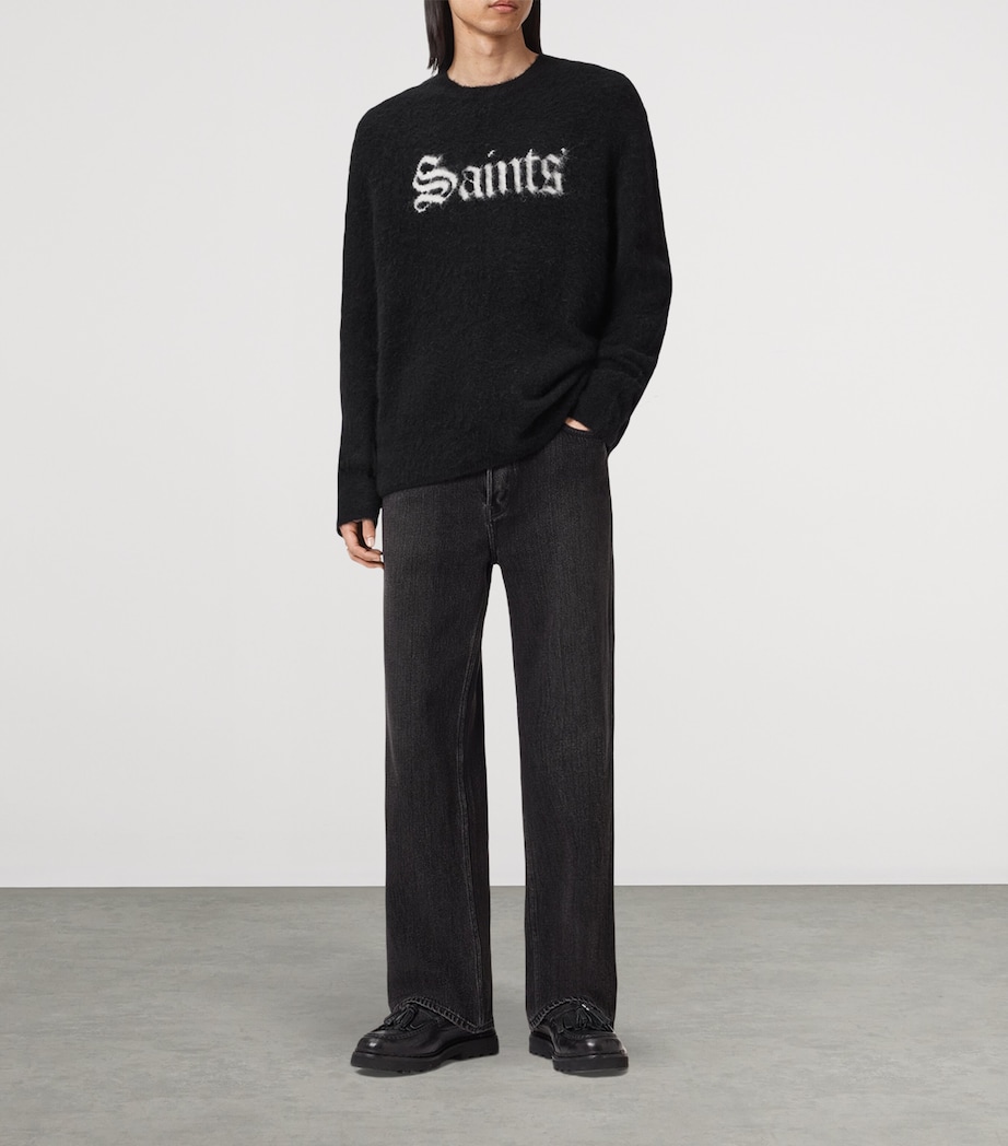 Wool-Blend Saints Sweater BLACK/CHALK WHITE Image 2