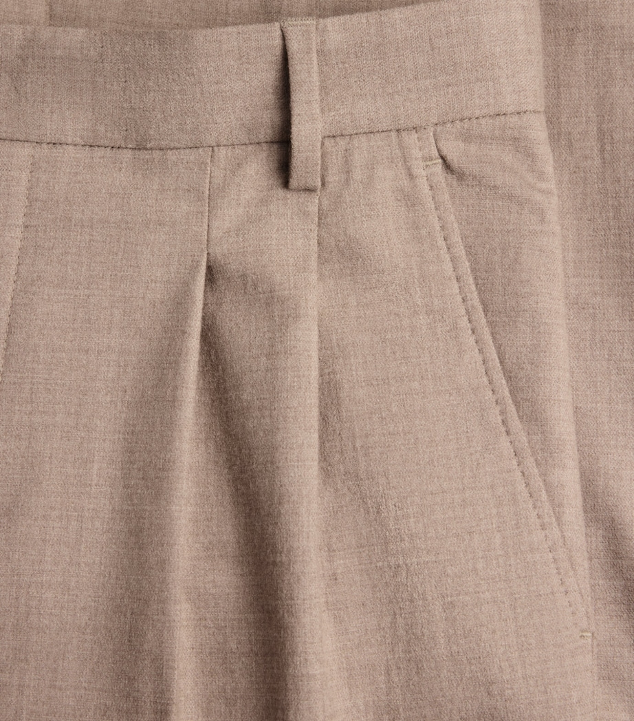 Alan Scott Mens Cashmere Wide-Leg Trousers Natural Image 6