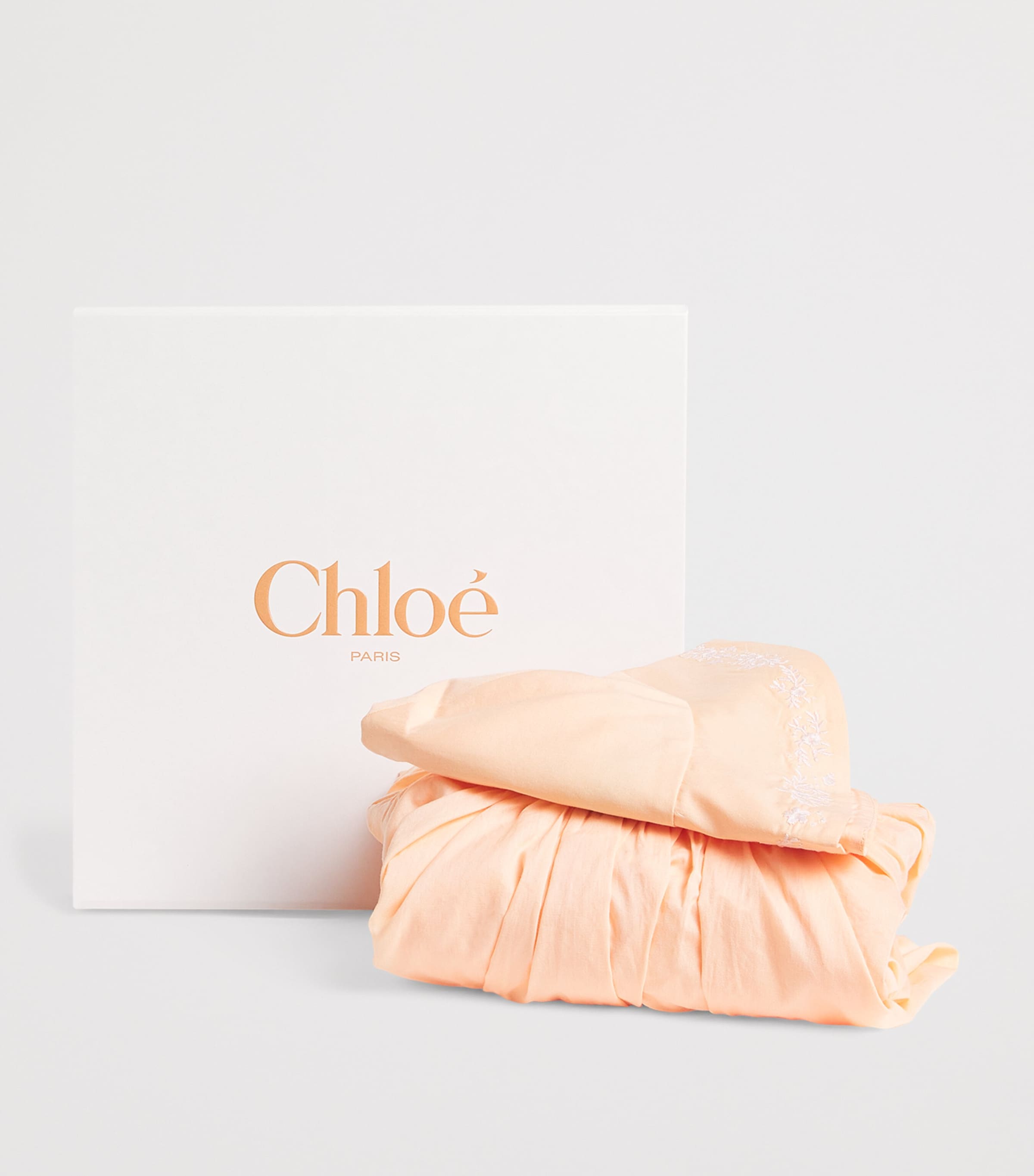 Chloé Kids Embroidered Dress and Sunhat Set (1-18 Months) Pwdr Image 3