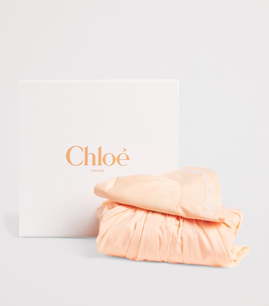 Chloé Kids Embroidered Dress and Sunhat Set (1-18 Months) Pwdr Image 3