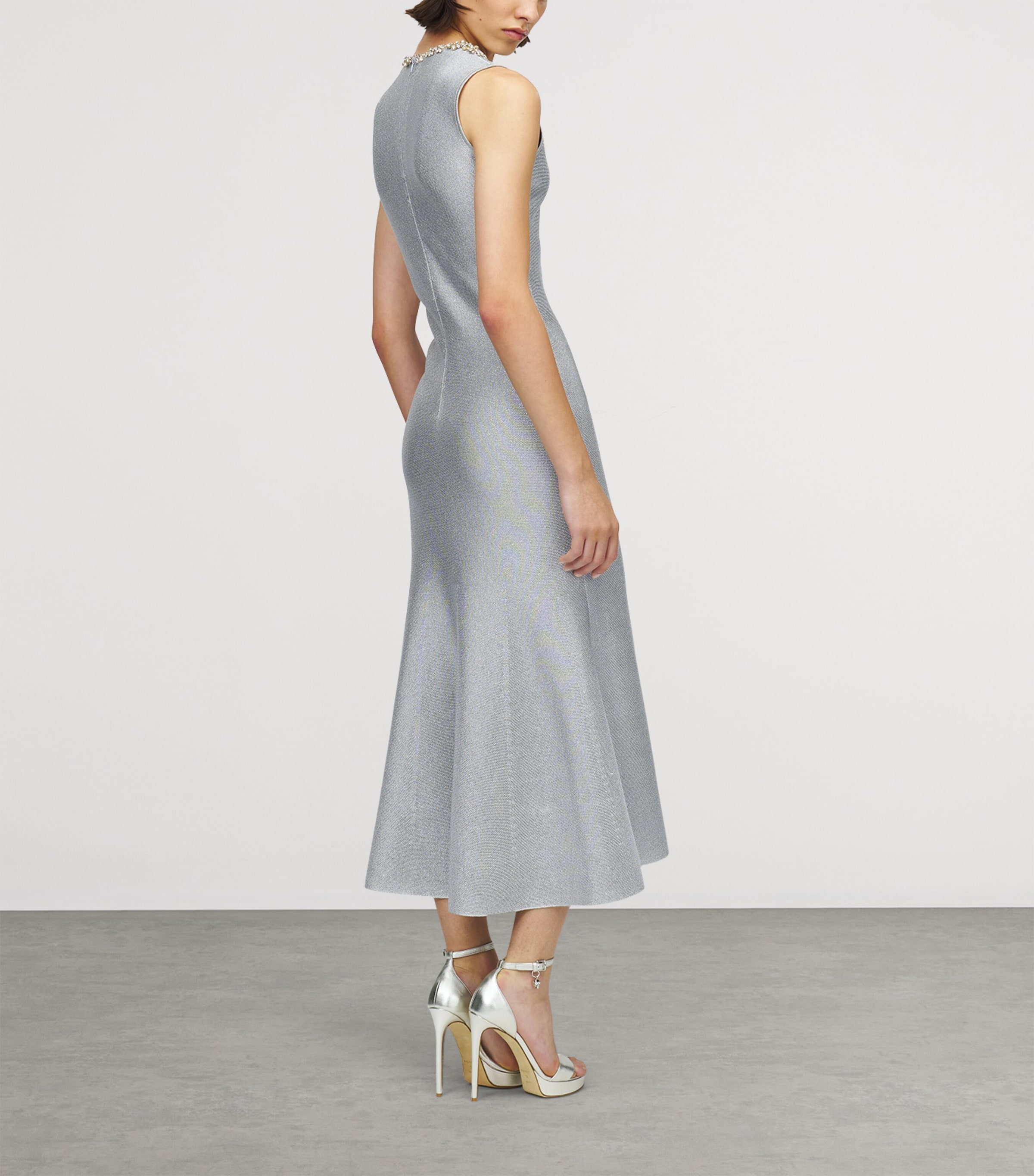 Embroidered Chainmail Midi Dress 1395 Image 3