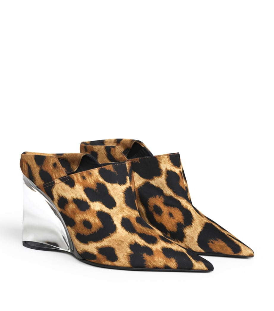 Alaïa Ocelot Print Invisible Wedge Mules 90 Noir/caramel Image 2