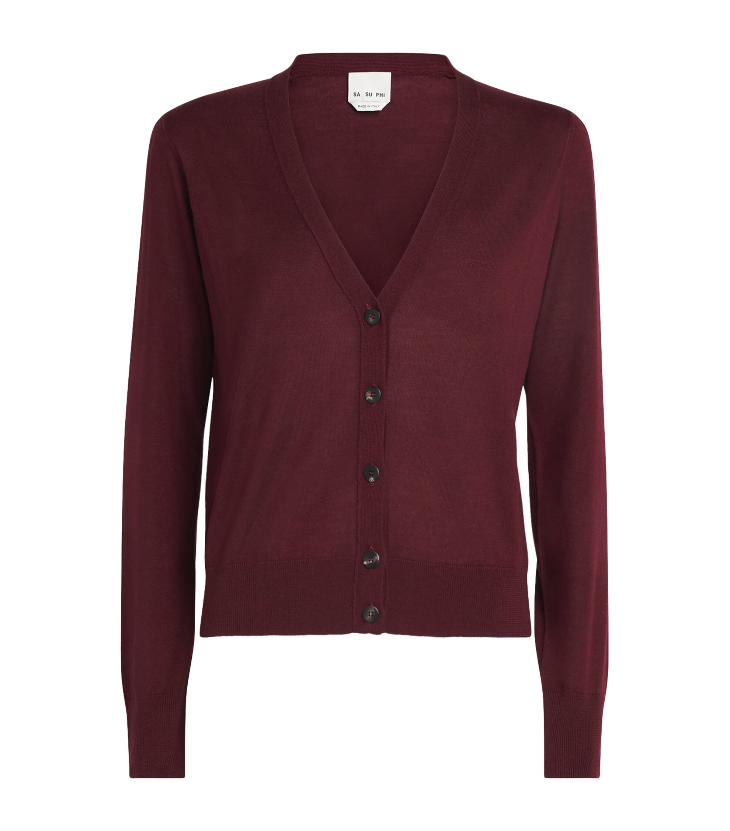 Sasuphi Cashmere-silk Jaipur Cardigan In Burgundy