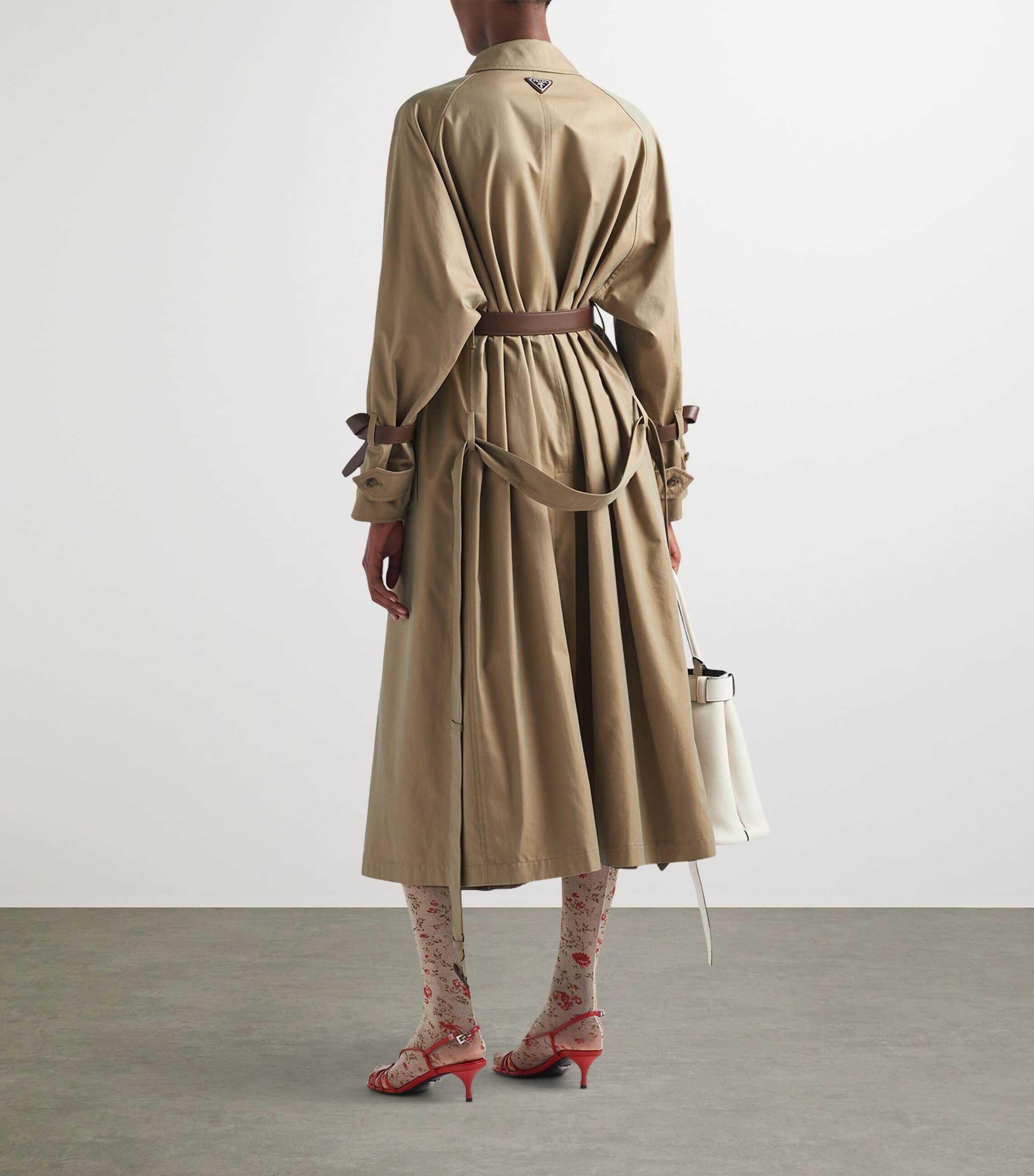 Prada Green Belted Trench Coat | Harrods UK