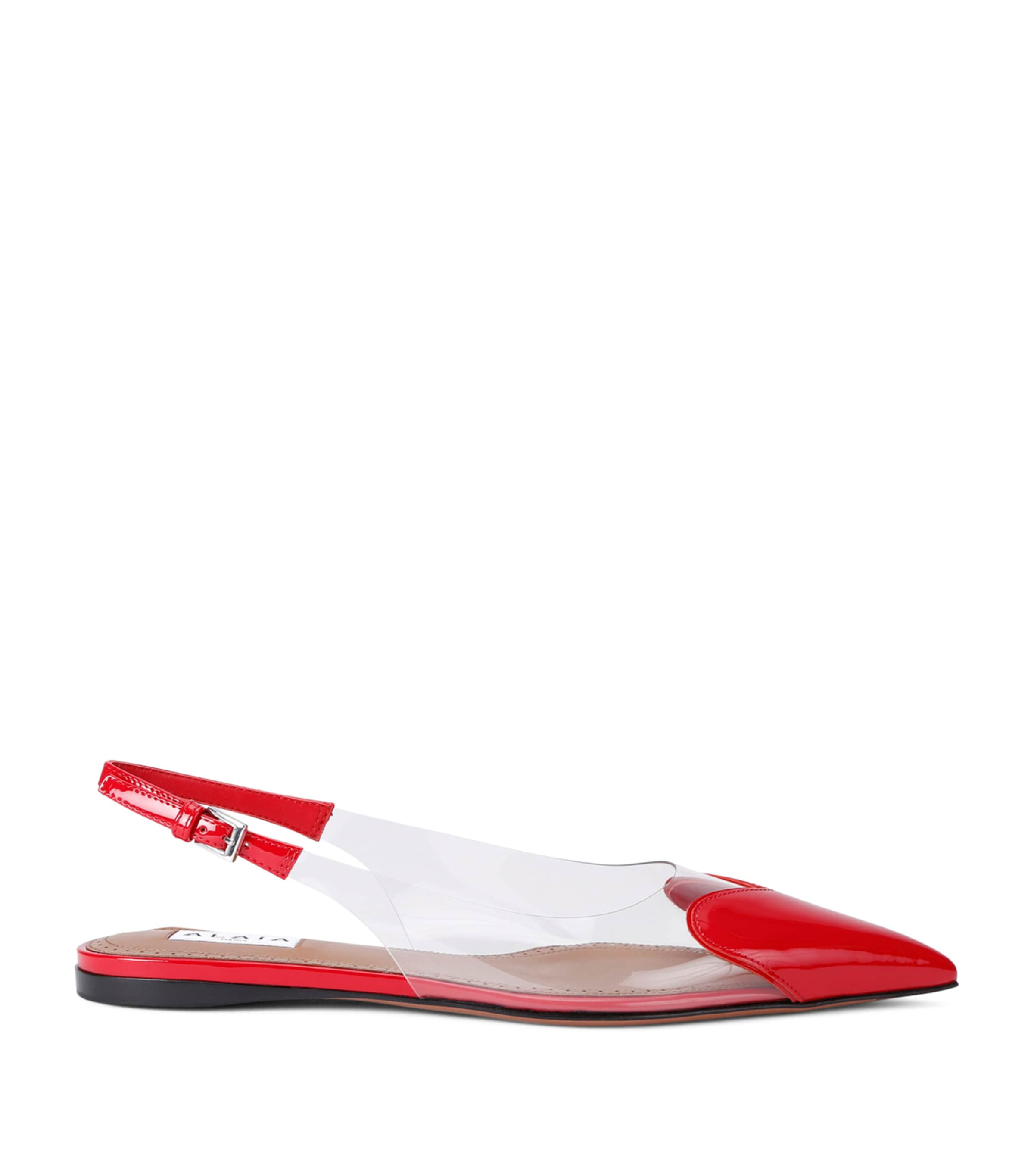 Shop Alaïa Le Coeur Slingback Flats In Red