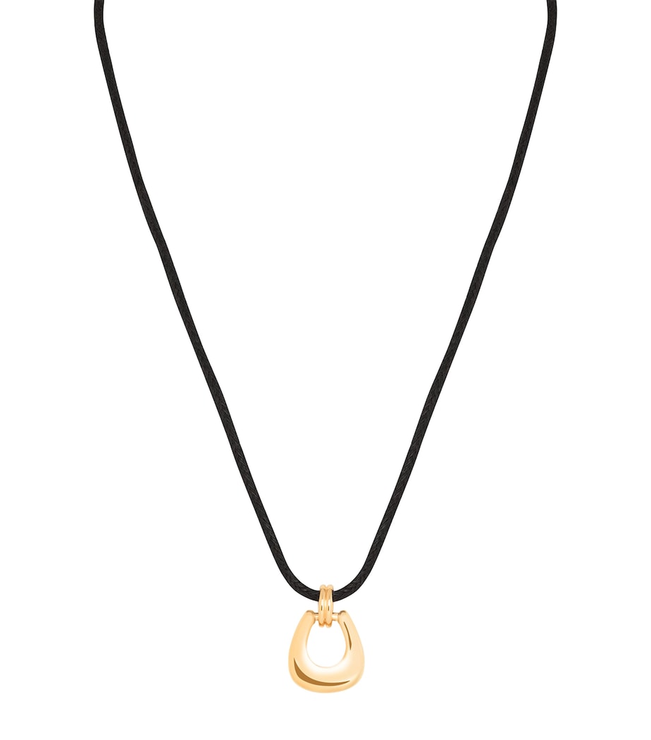 Astrid & Miyu Corded Yellow Gold Horseshoe Pendant Necklace Gold Image 1