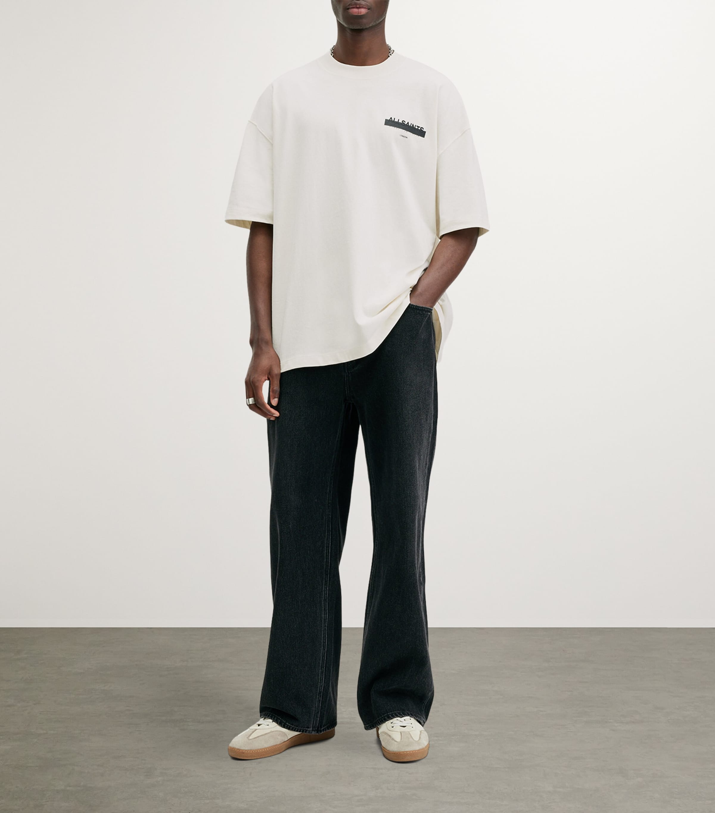 Organic Cotton Redact T-Shirt ASHEN WHITE Image 3