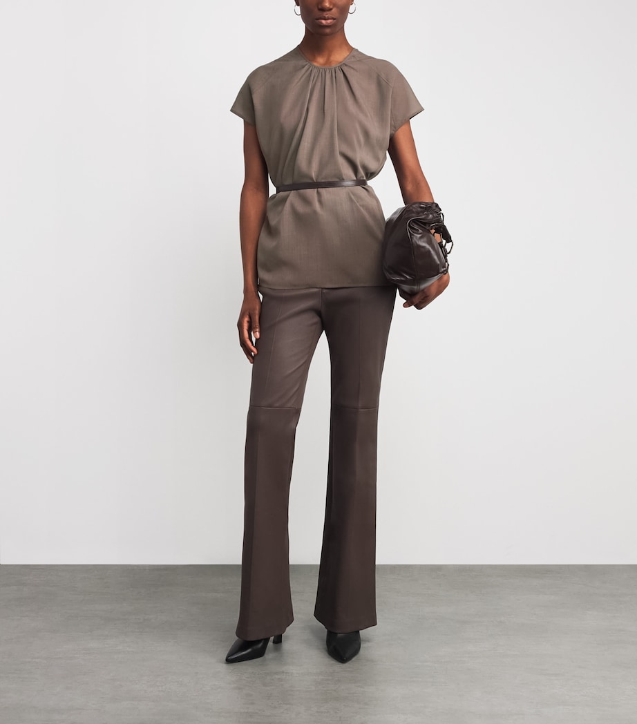 Wool-Blend Broca Blouse MUSHROOM Image 2