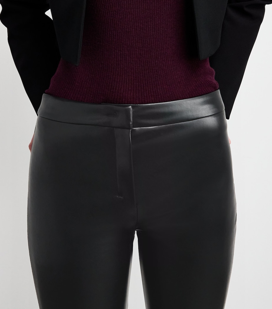Faux Leather Cropped Trousers BLACK Image 6
