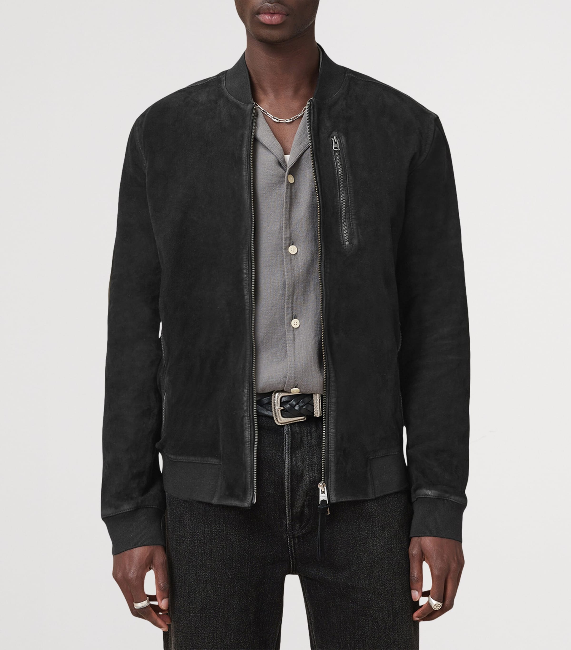 Suede Kemble Bomber Jacket BLACK Image 4