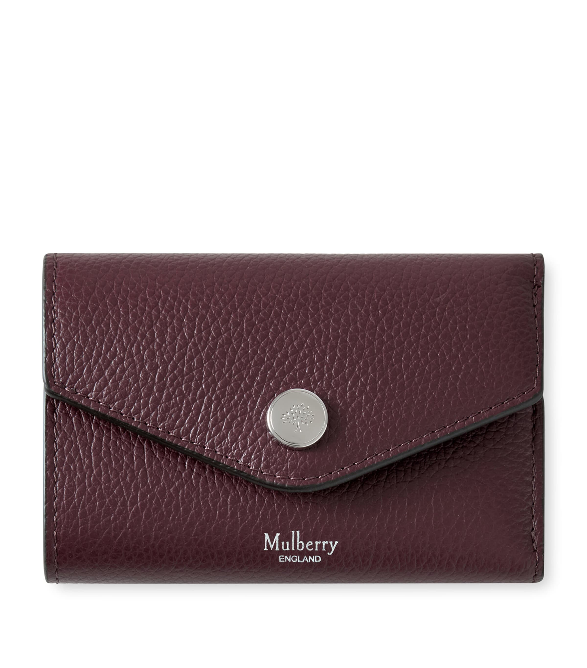 Mulberry Folded Multi-card Leather Wallet In Burgundy