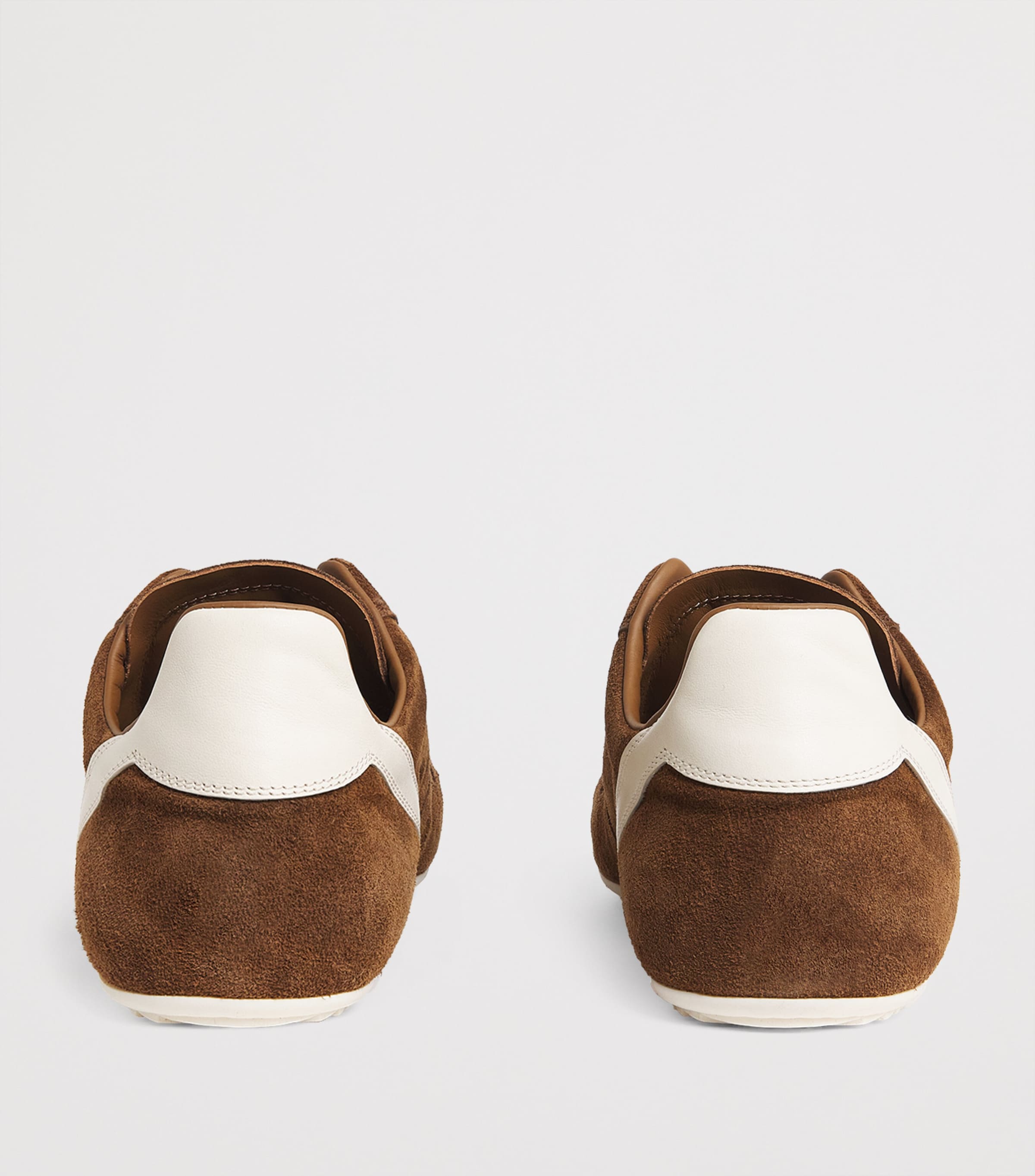 Suede Minimal Low-Top Sneakers CHESTNUT/MILK/MILK Image 4