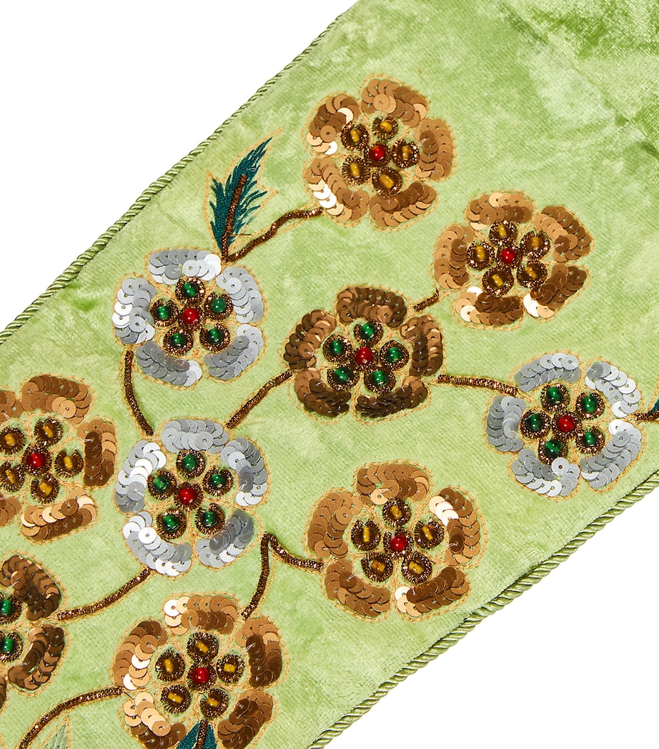 Velvet Sequinned Stocking GREEN Image 2