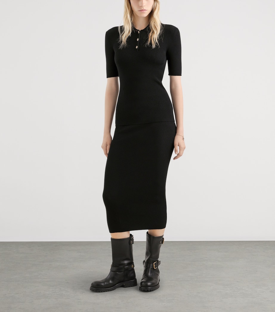 Slim-Fit Polo Sweater N0000-BLACK Image 2