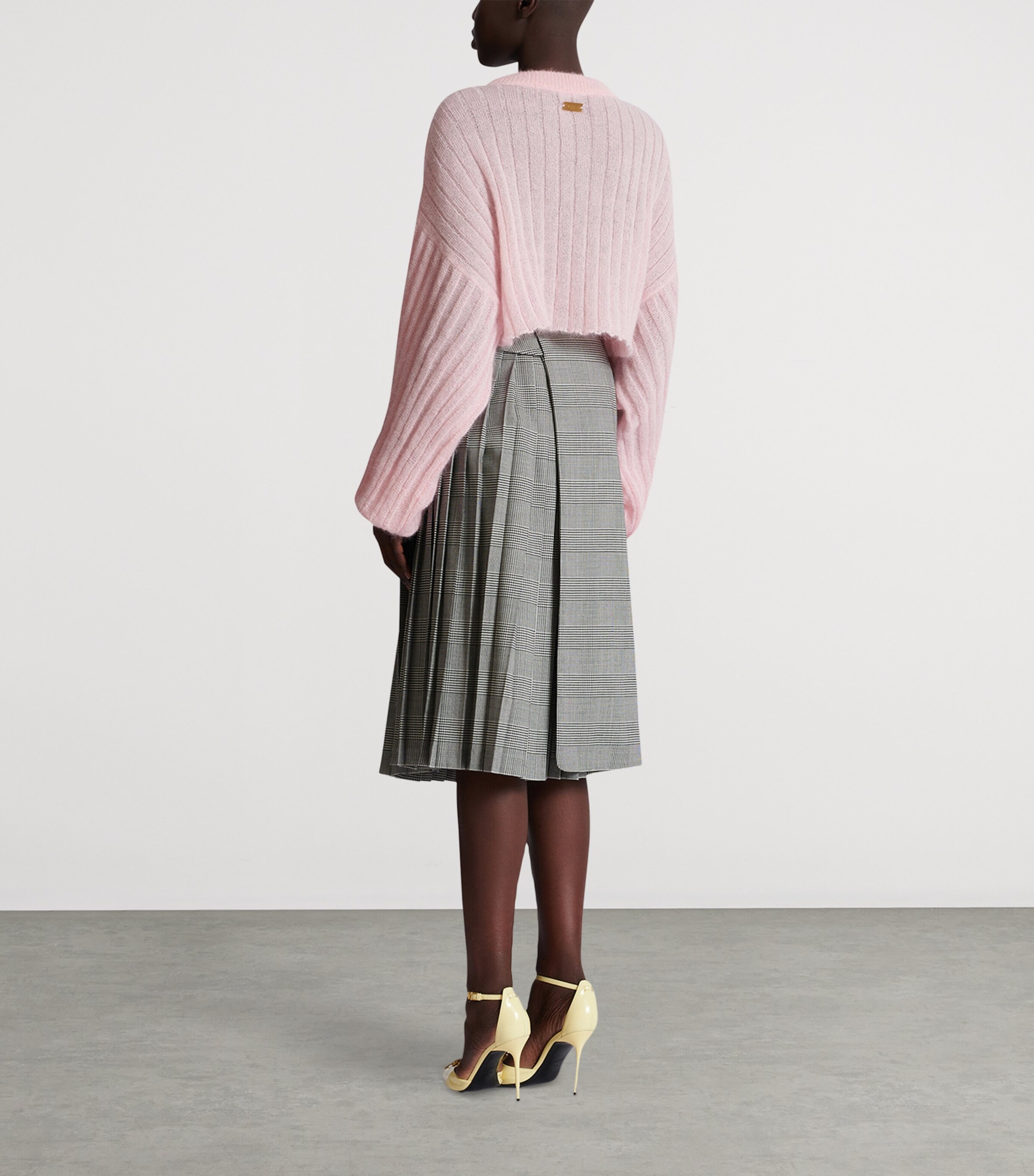 Mohair-Silk Cropped Sweater 4HR ROSE PALE Image 7