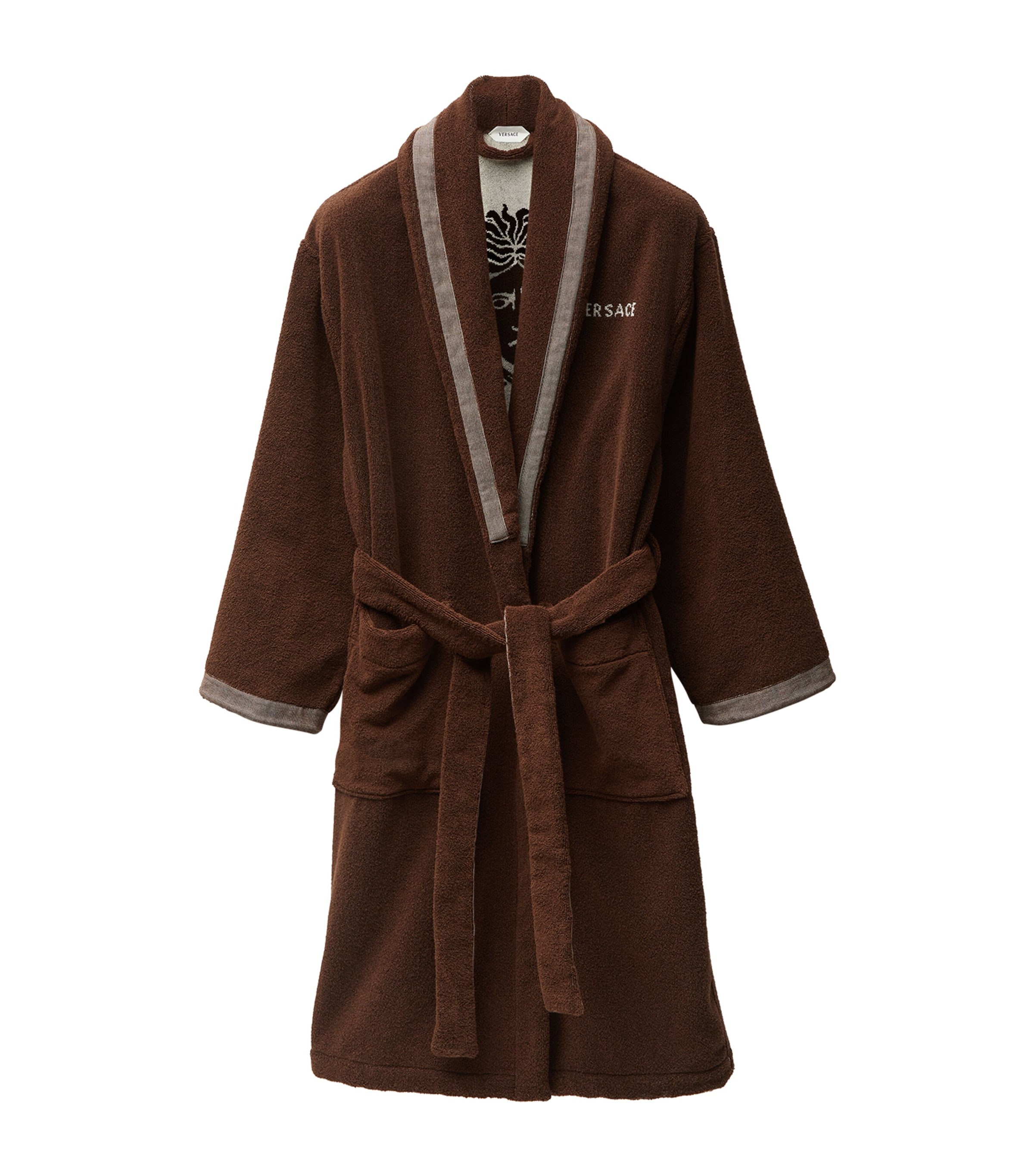 Versace Cotton Medusa Robe (XL) Brown/white Image 1