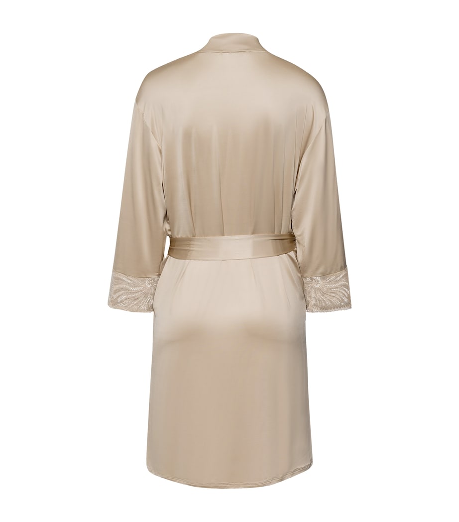 Satin Lace-Trim Lilith Robe COFFEE QUARTZ Image 2