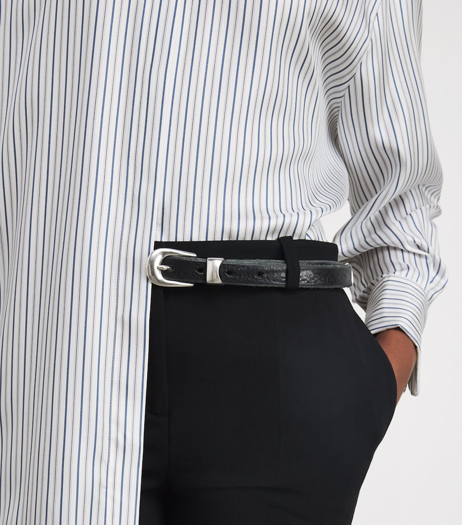 Silk Stripe Mini Shirt Dress SILK Image 6