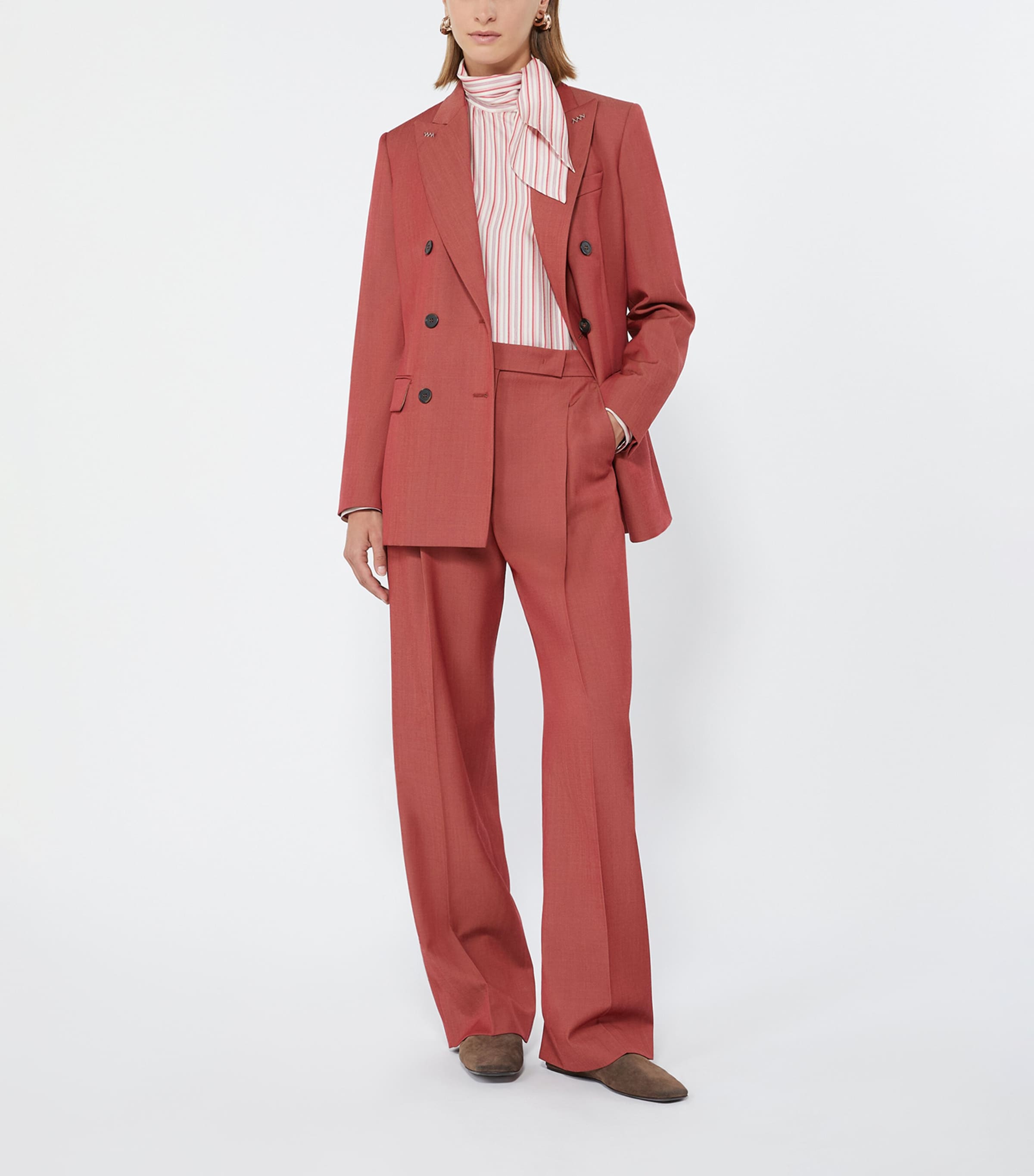 Max Mara Womens Wool Tailored Trousers Red Image 2