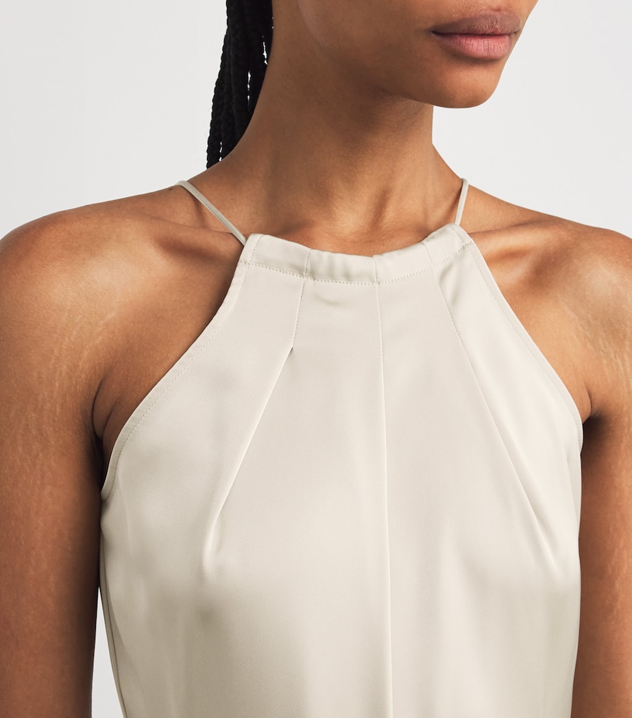 Satin Halterneck Jumpsuit ECRU Image 4