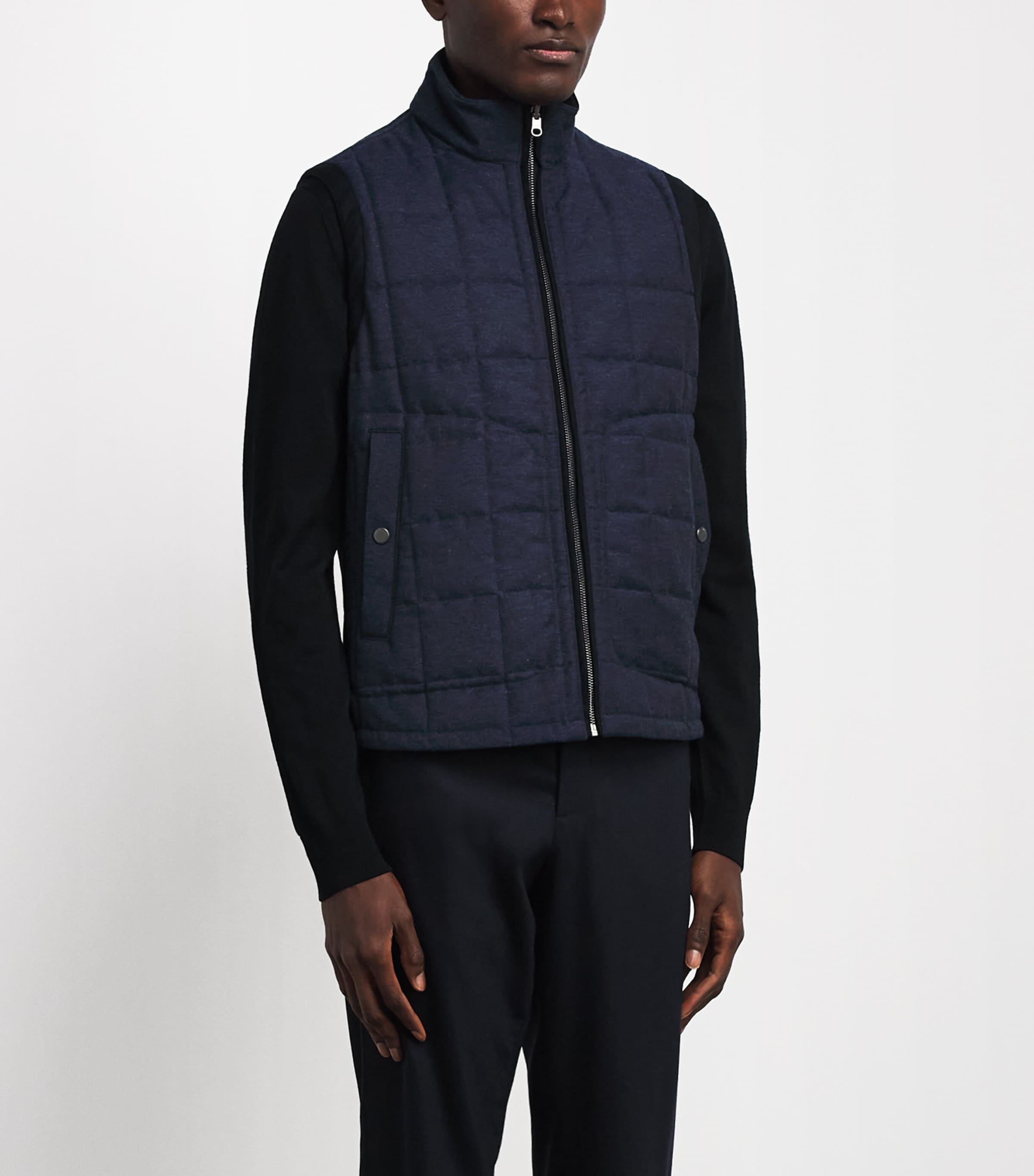Pal Zileri Mens Reversible Padded Gilet Blue Navy Image 4