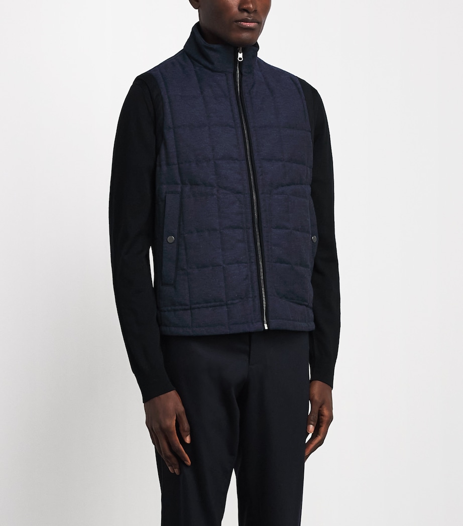 Pal Zileri Mens Reversible Padded Gilet Blue Navy Image 4