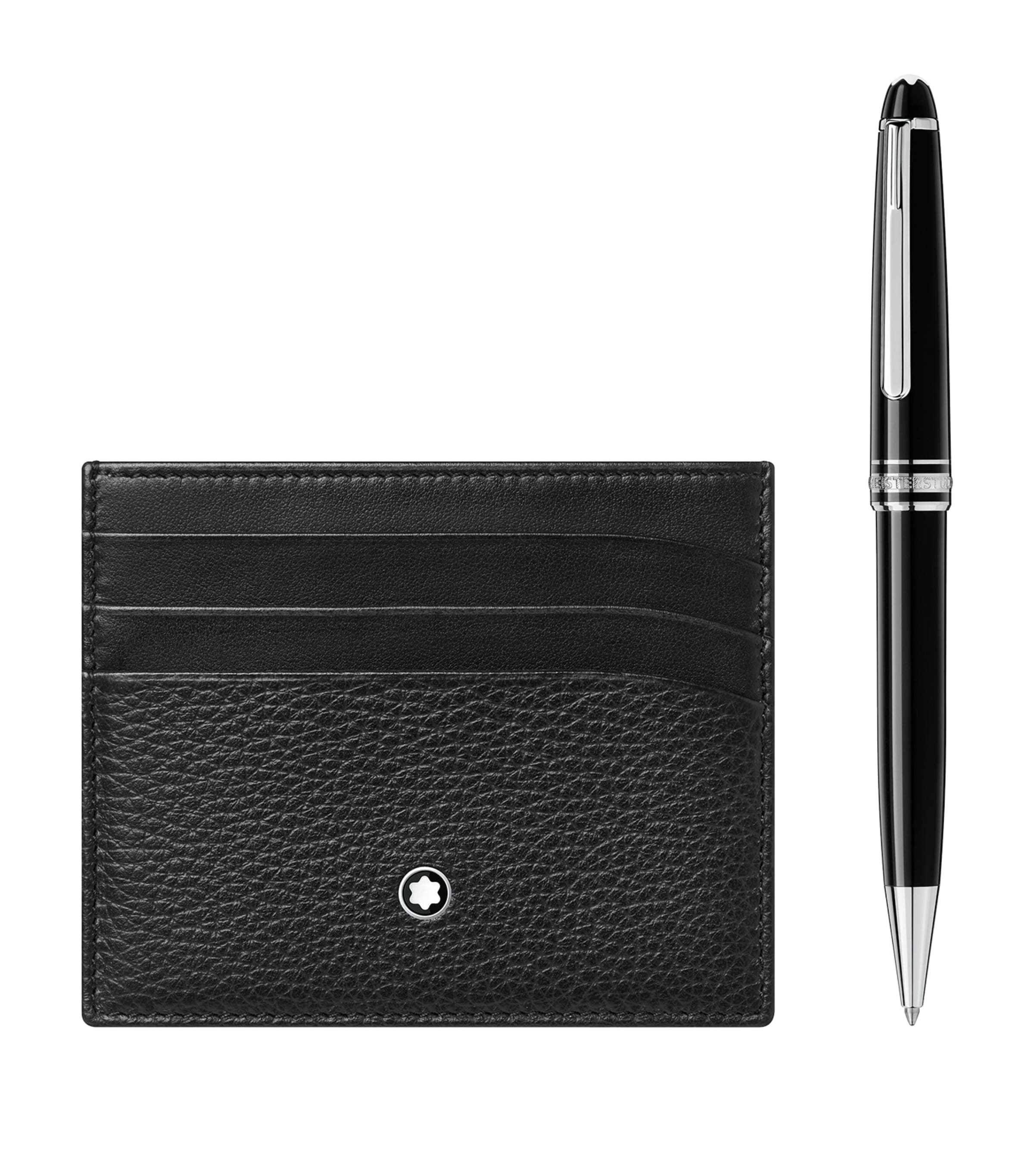 Montblanc Meisterstück Platinum-coated Classique Ballpoint Pen And Meisterstück Card Holder Set