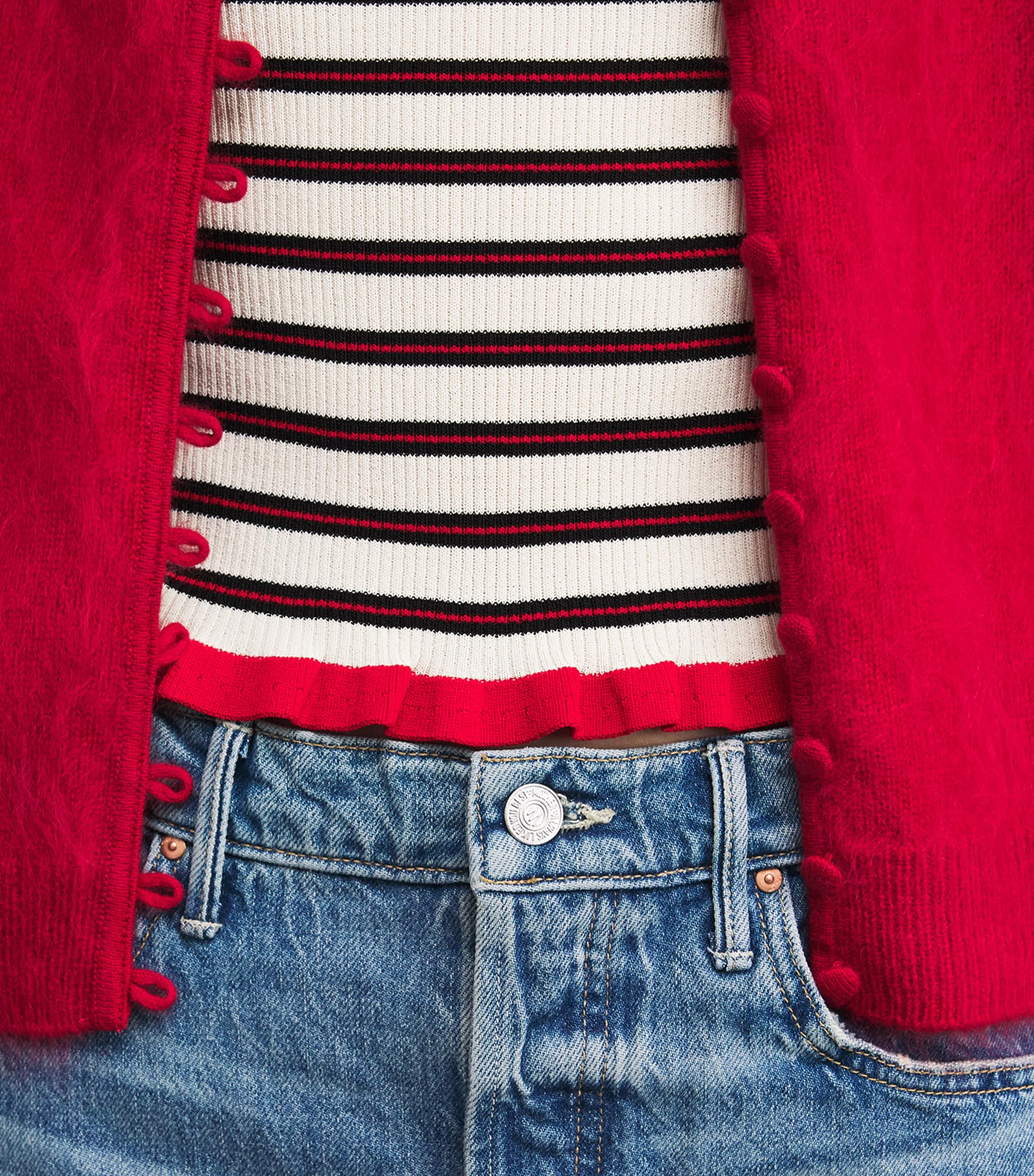 Knitted Stripe T-Shirt MULTICOLORED Image 6