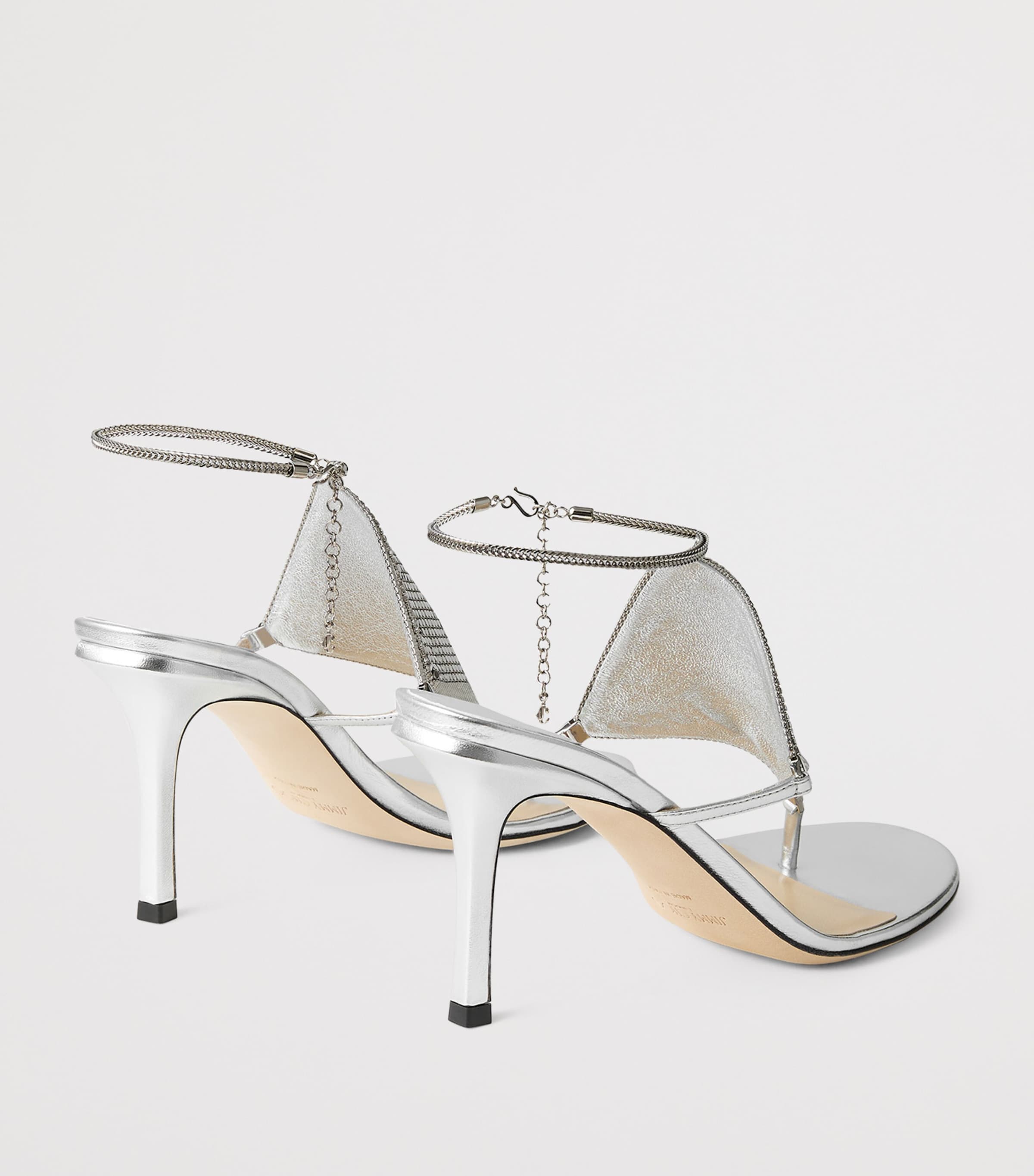 上品な煌めき【JIMMY CHOO】ケアリー ミュール 70 25ans掲載 ケアリー ミュール 70 |パール付き アイボリー サテン ミュール