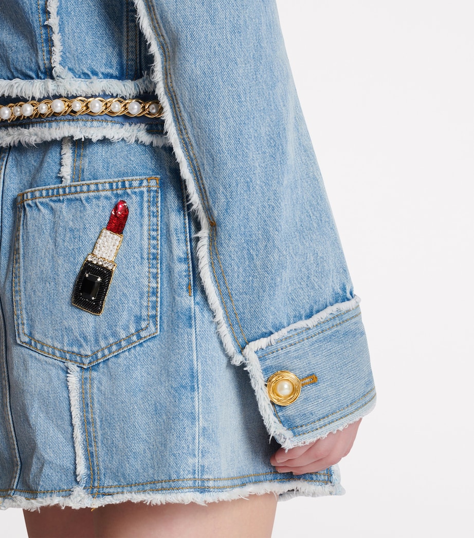 Denim Embellished Jacket SPS BLUE Image 4