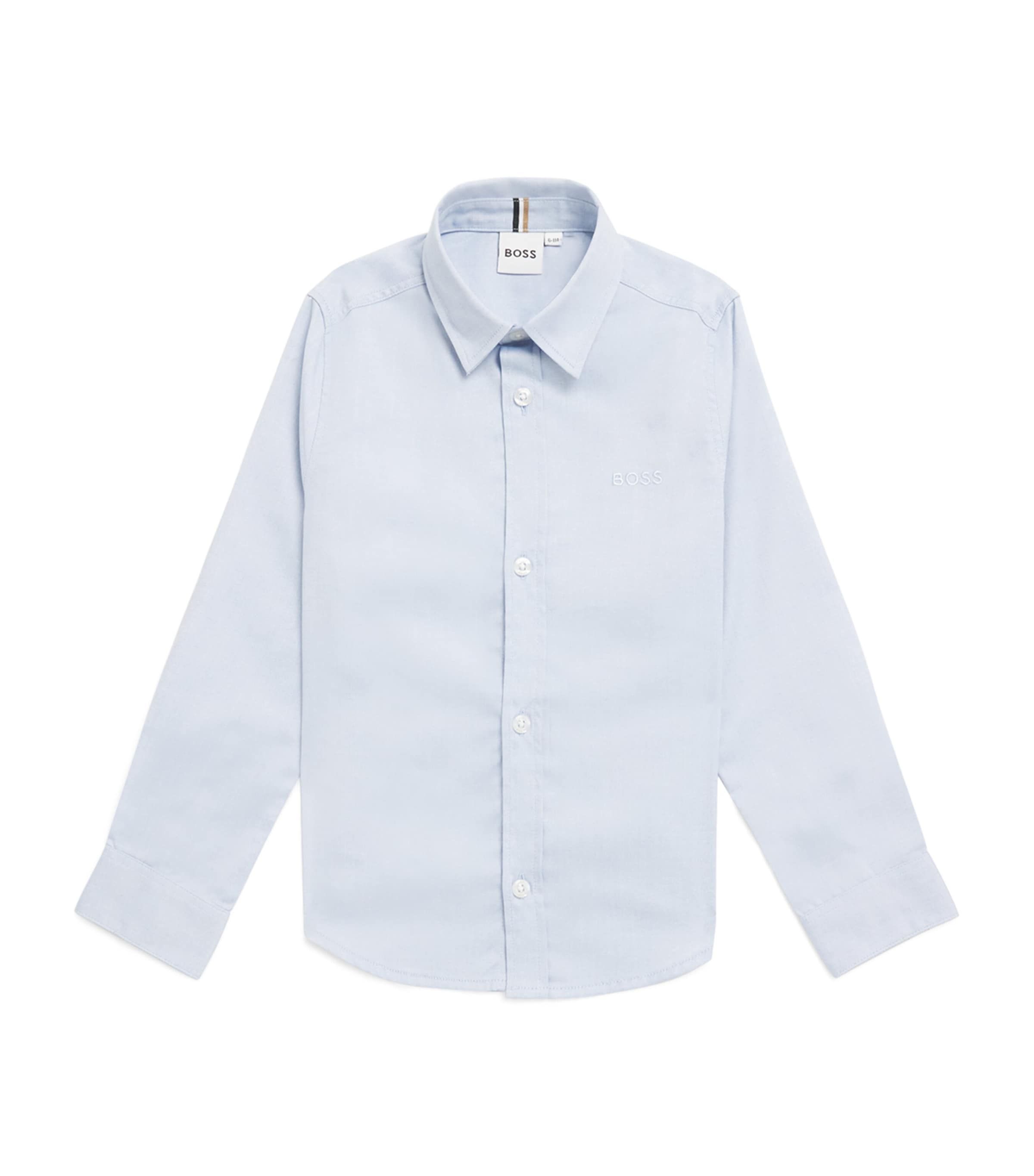 BOSS Kidswear Cotton Oxford Shirt (4-16 Years) Pale Blue Image 1